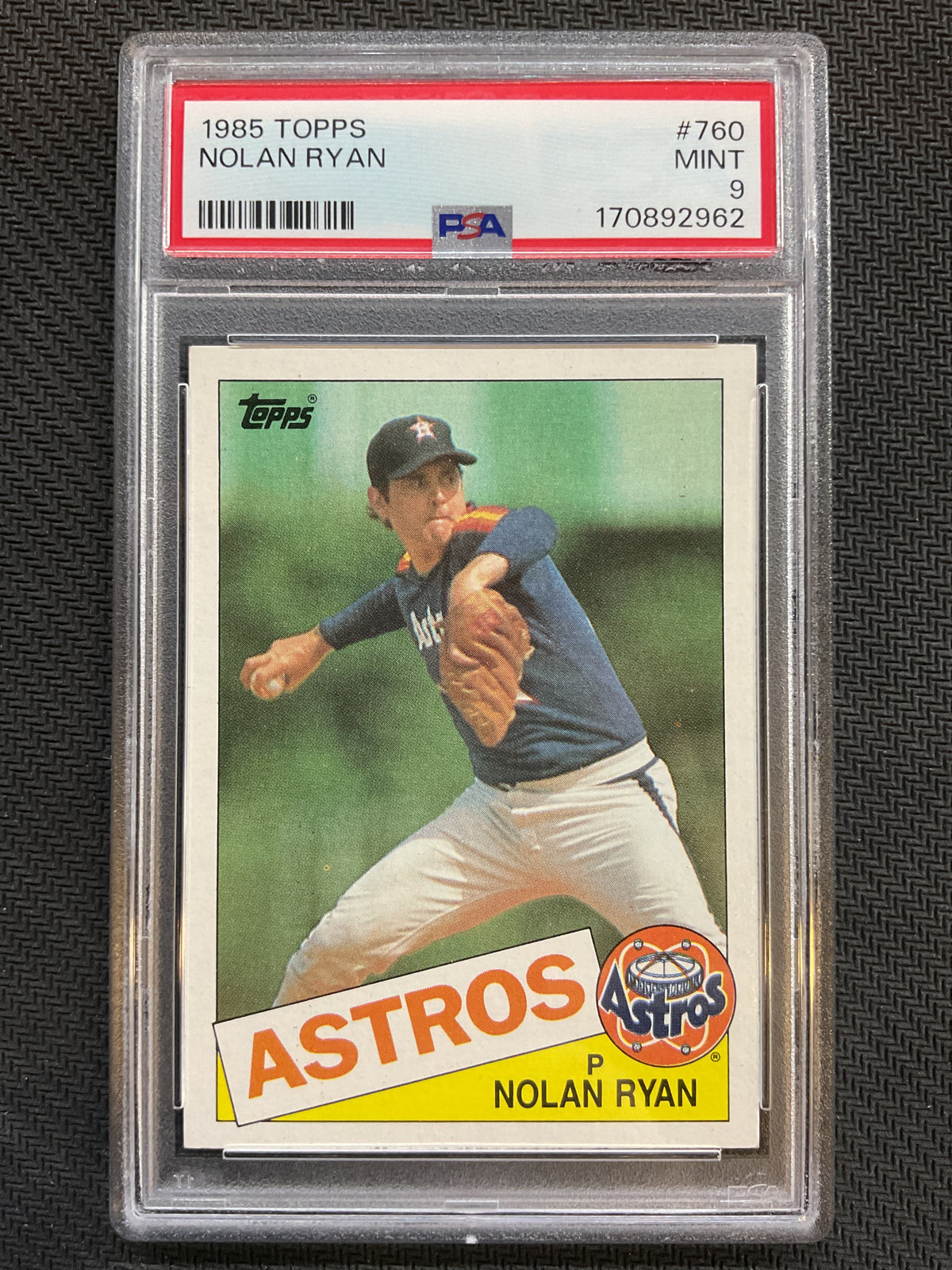 1985 Topps #760 Nolan Ryan PSA 9