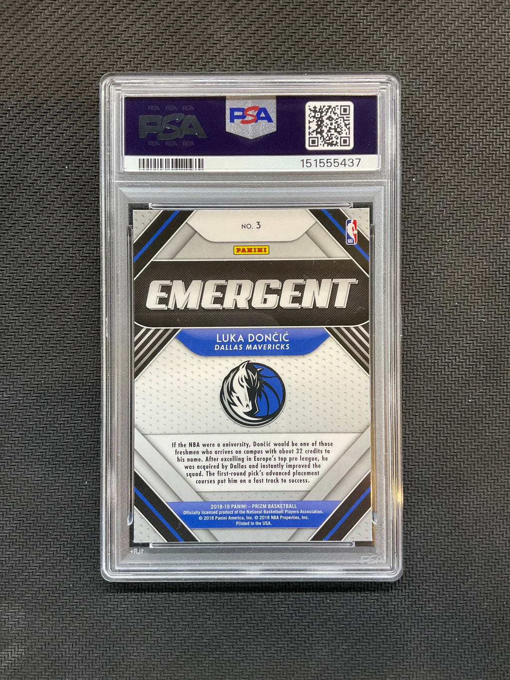 2018 Prizm Luka Doncic Emergent PSA 8 437