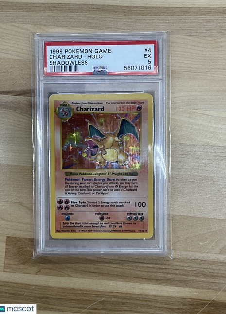 1999 Pokemon Game Charizard #4 Shadowless PSA 5