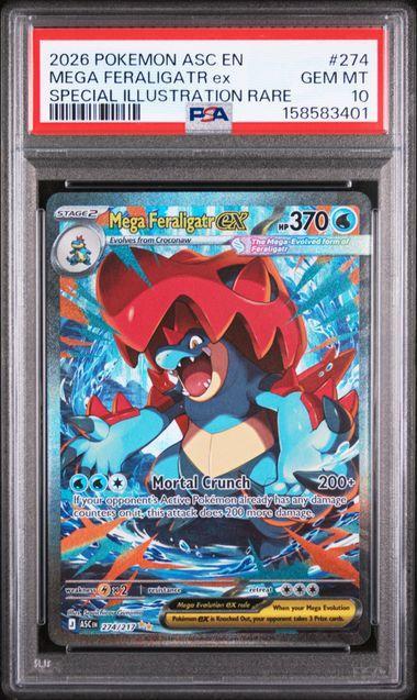 2026 Pokemon Ascended Heroes Mega Feraligatr ex #247 PSA 10