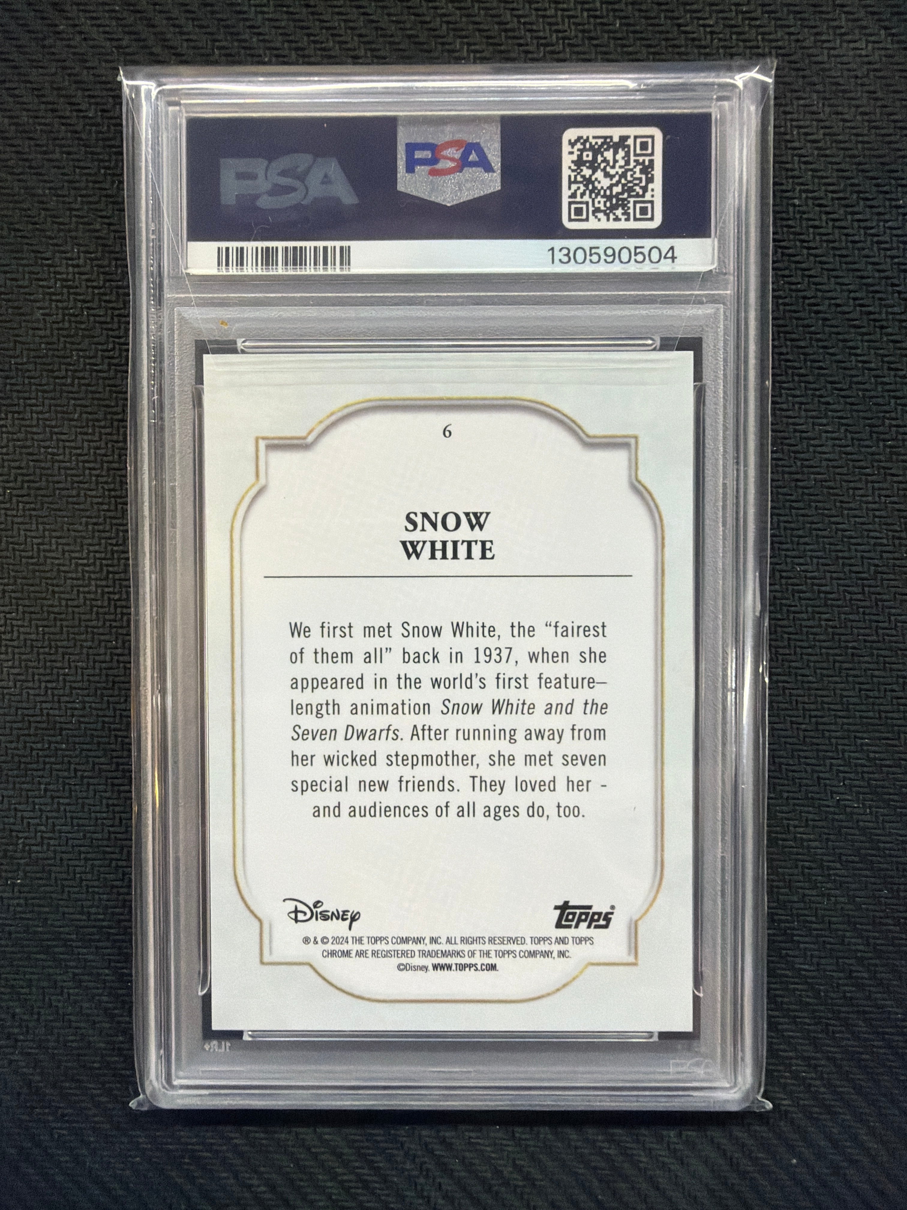 2024 Topps Chrome Disney Snow White /199 Purple PSA 10 504