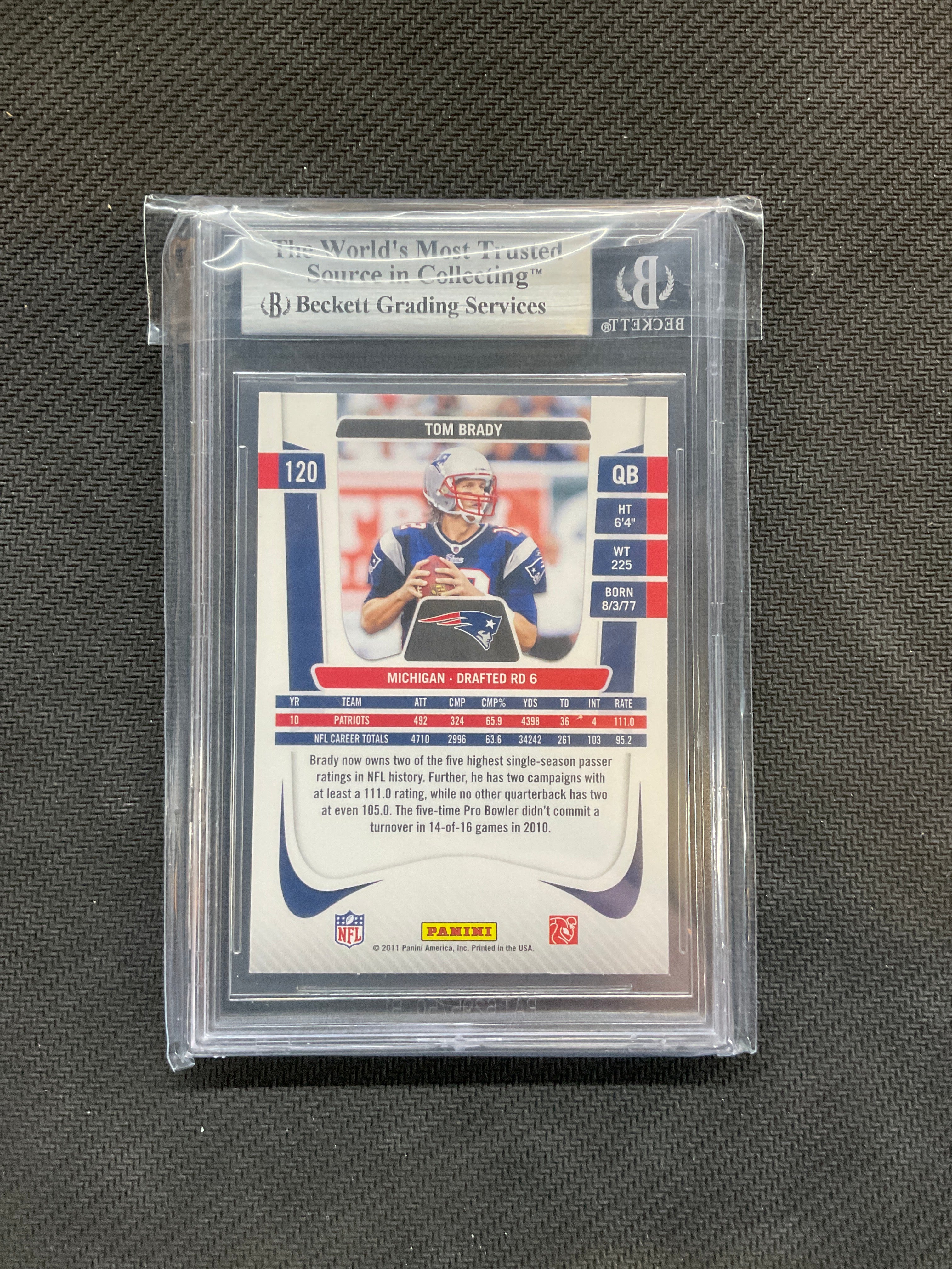 2011 Prestige #120 Tom Brady BGS 9 Patriots