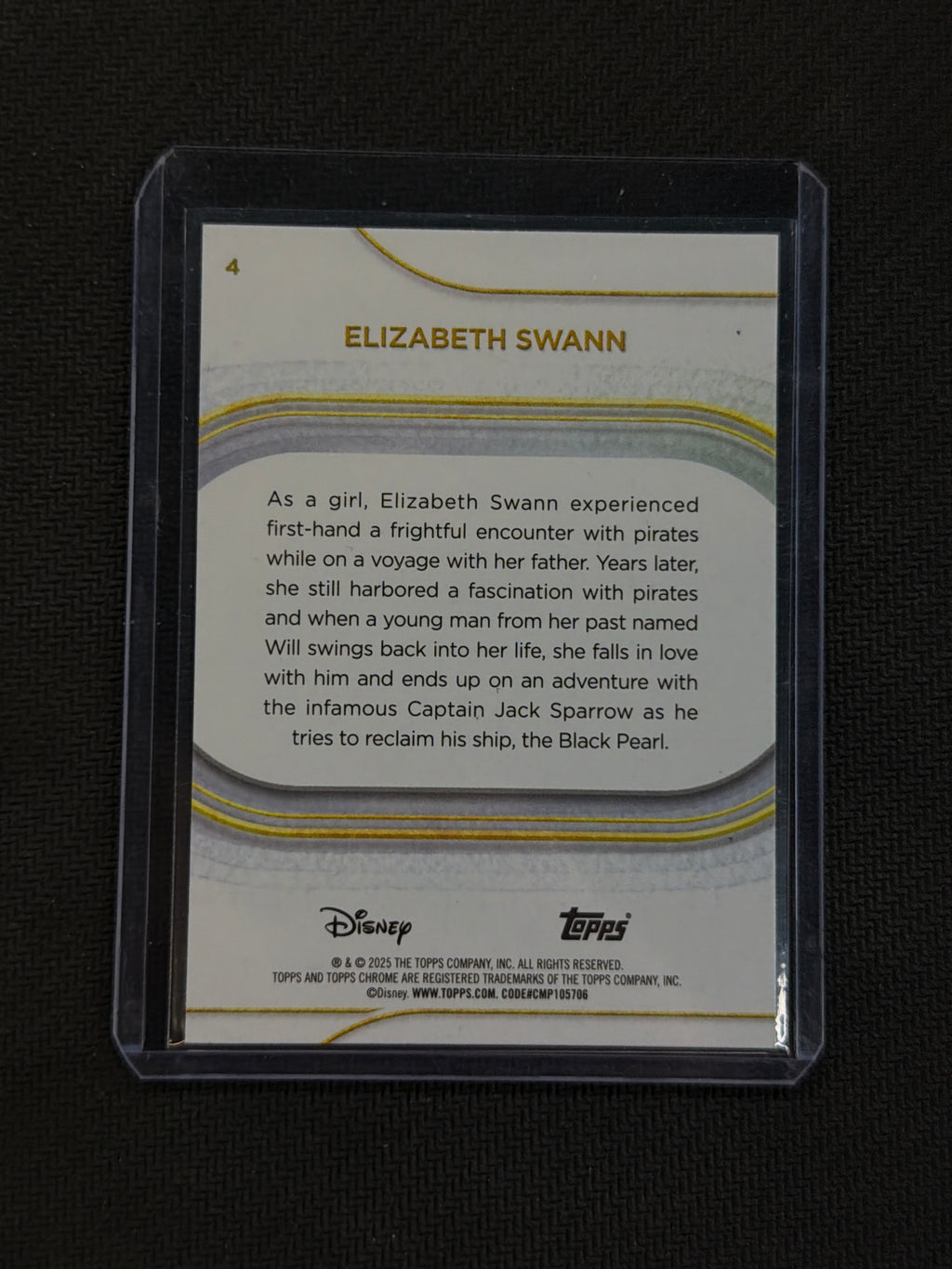 2025 Topps Chorme Disney Elizabeth Swann Yellow /275 Pirates