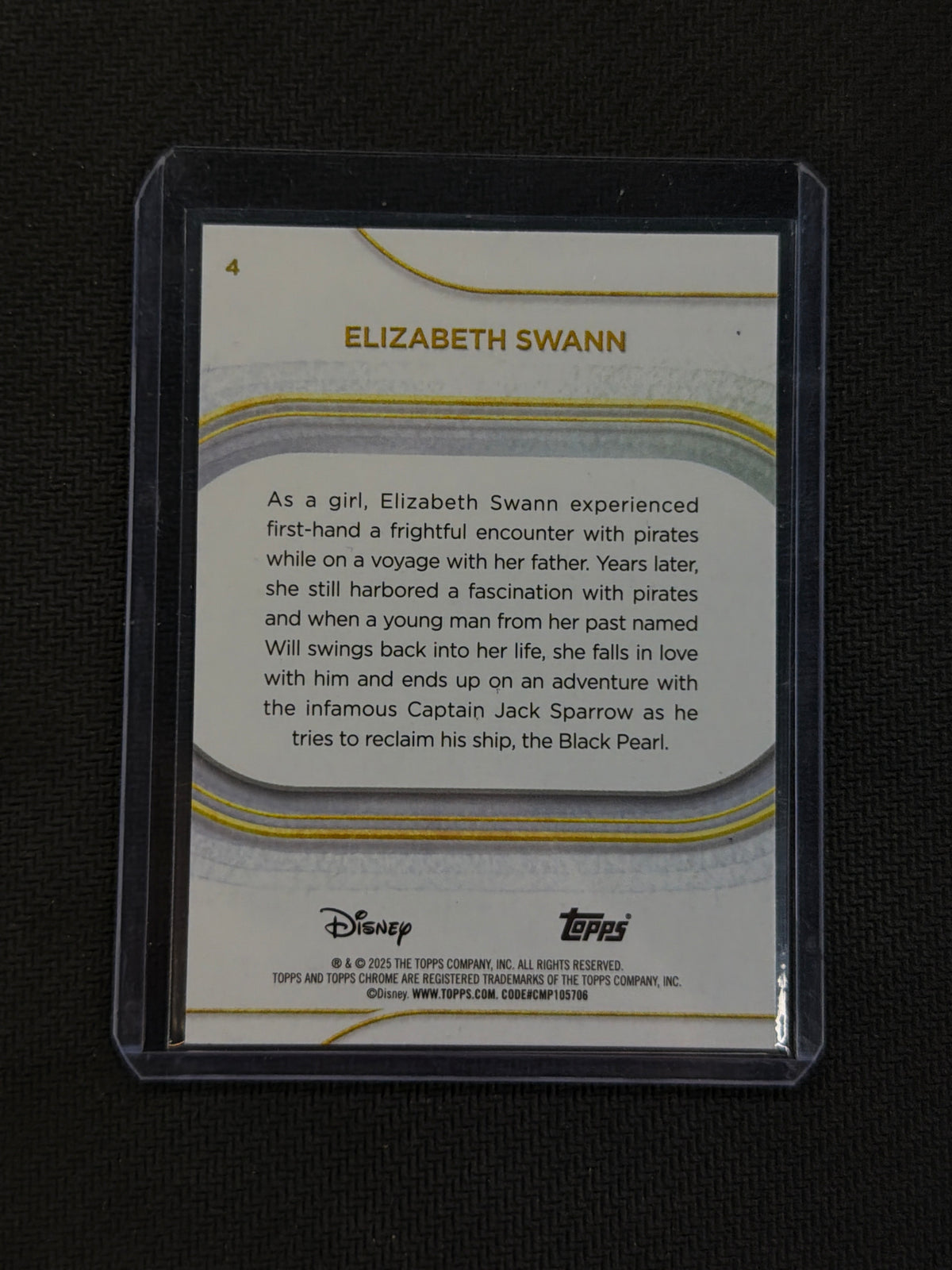 2025 Topps Chorme Disney Elizabeth Swann Yellow /275 Pirates