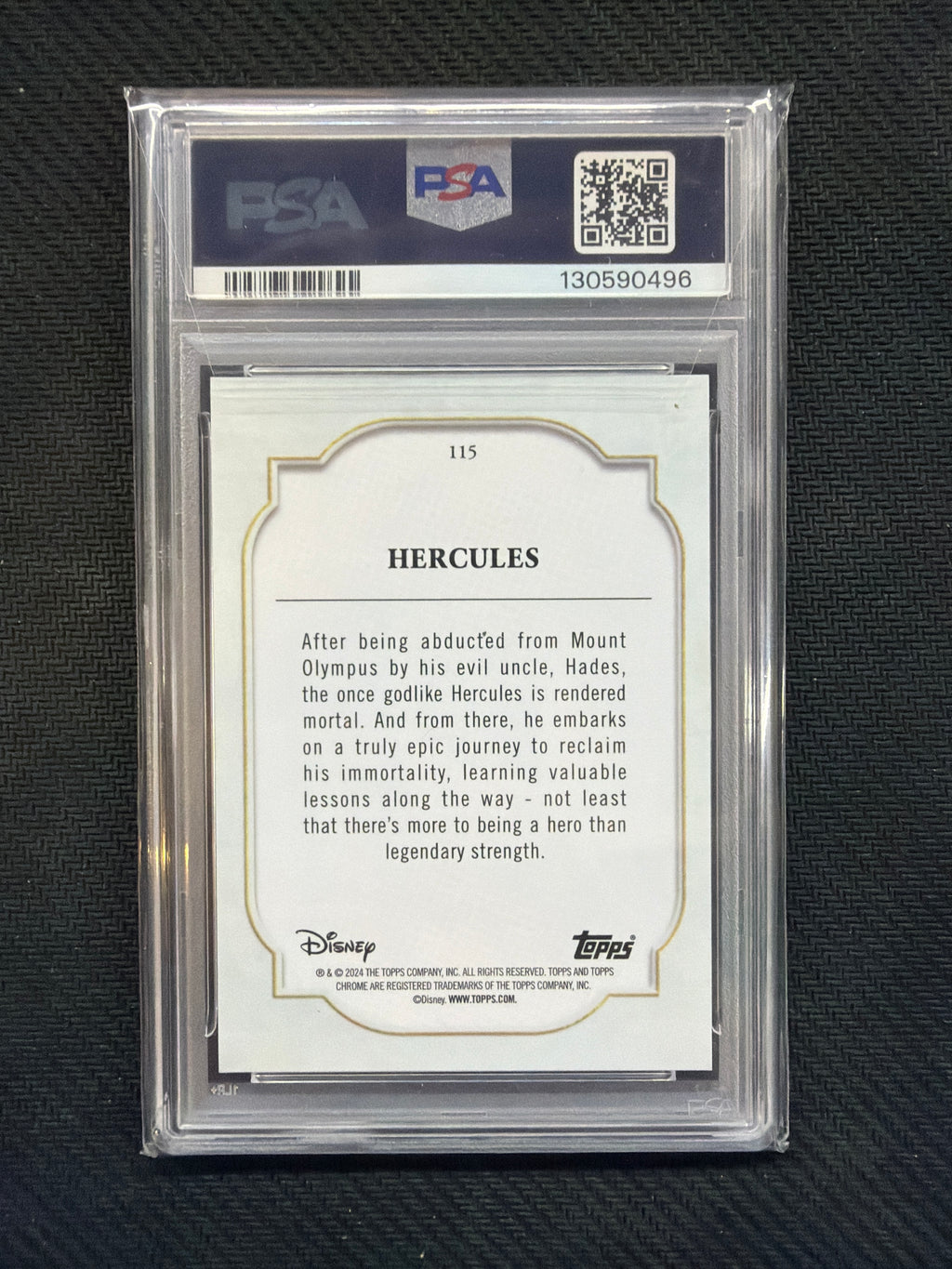 2024 Topps Chrome Disney Sapphire #115 Hercules Red /5 PSA 10 496