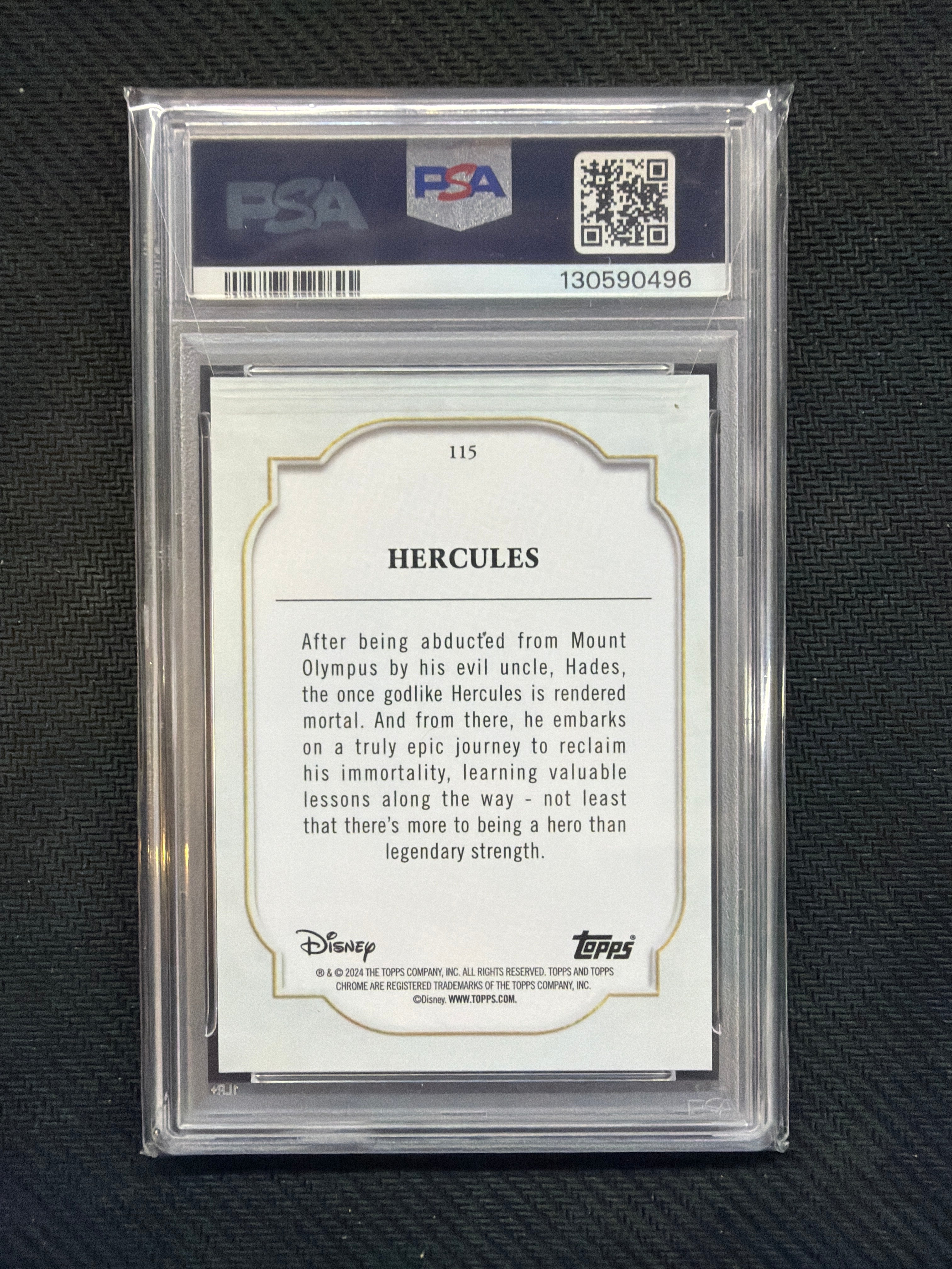 2024 Topps Chrome Disney Sapphire #115 Hercules Red /5 PSA 10 496