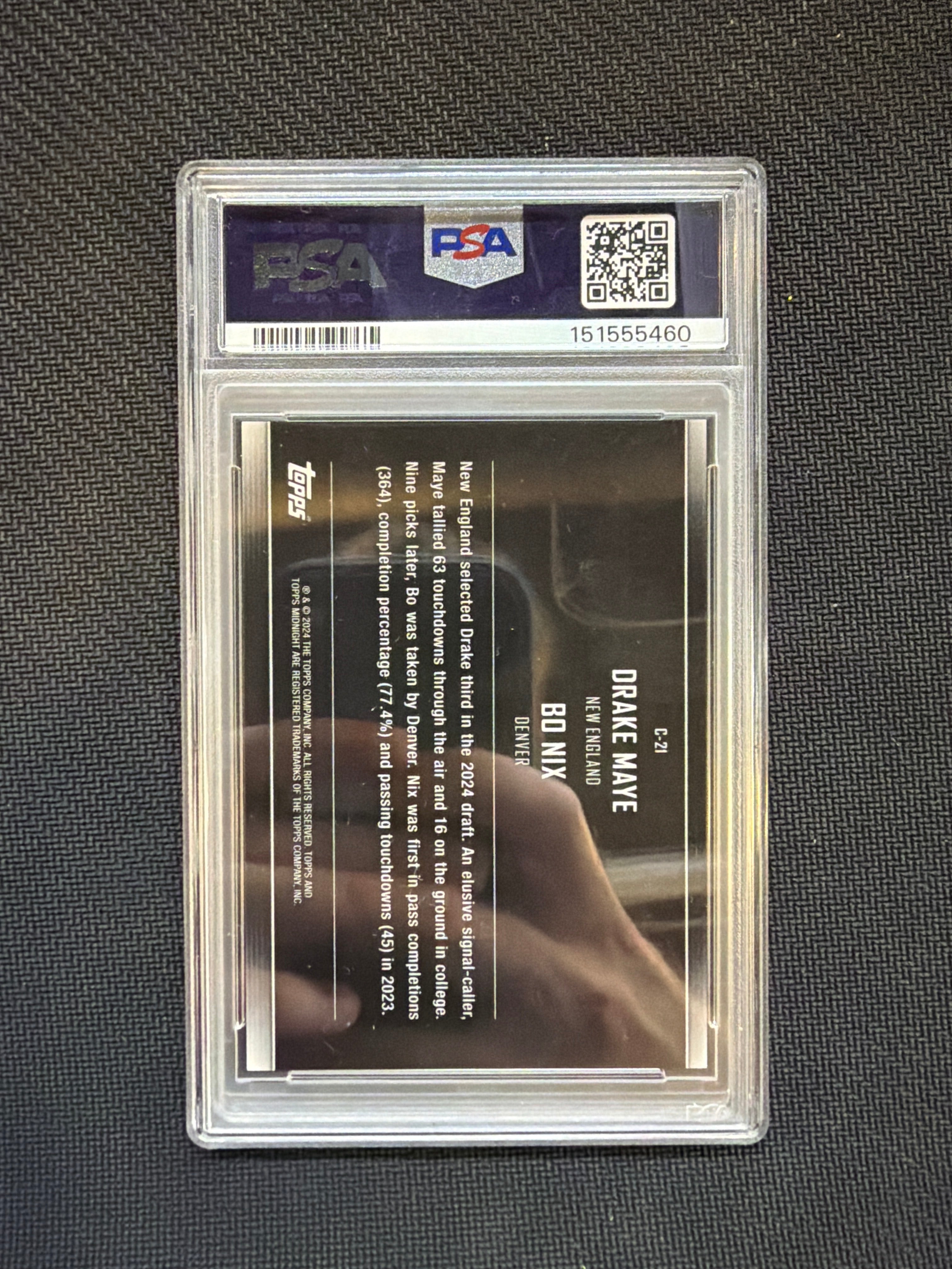 2024 Topps Midnight Bo Nix Drake Maye Constellations Orange /50 PAS 10