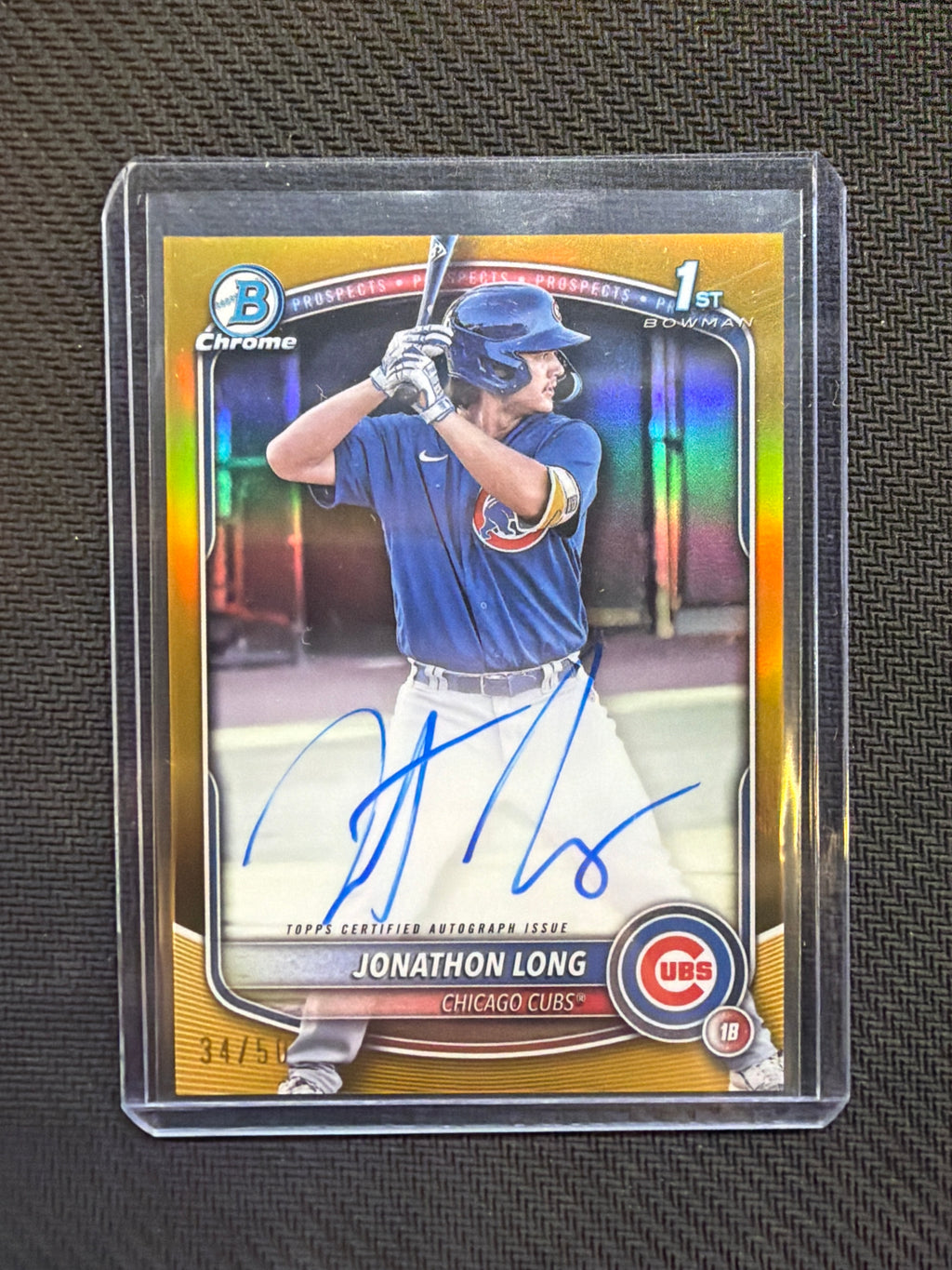 2025 Bowman Chrome Jonathon Long 1st Auto True Gold /50