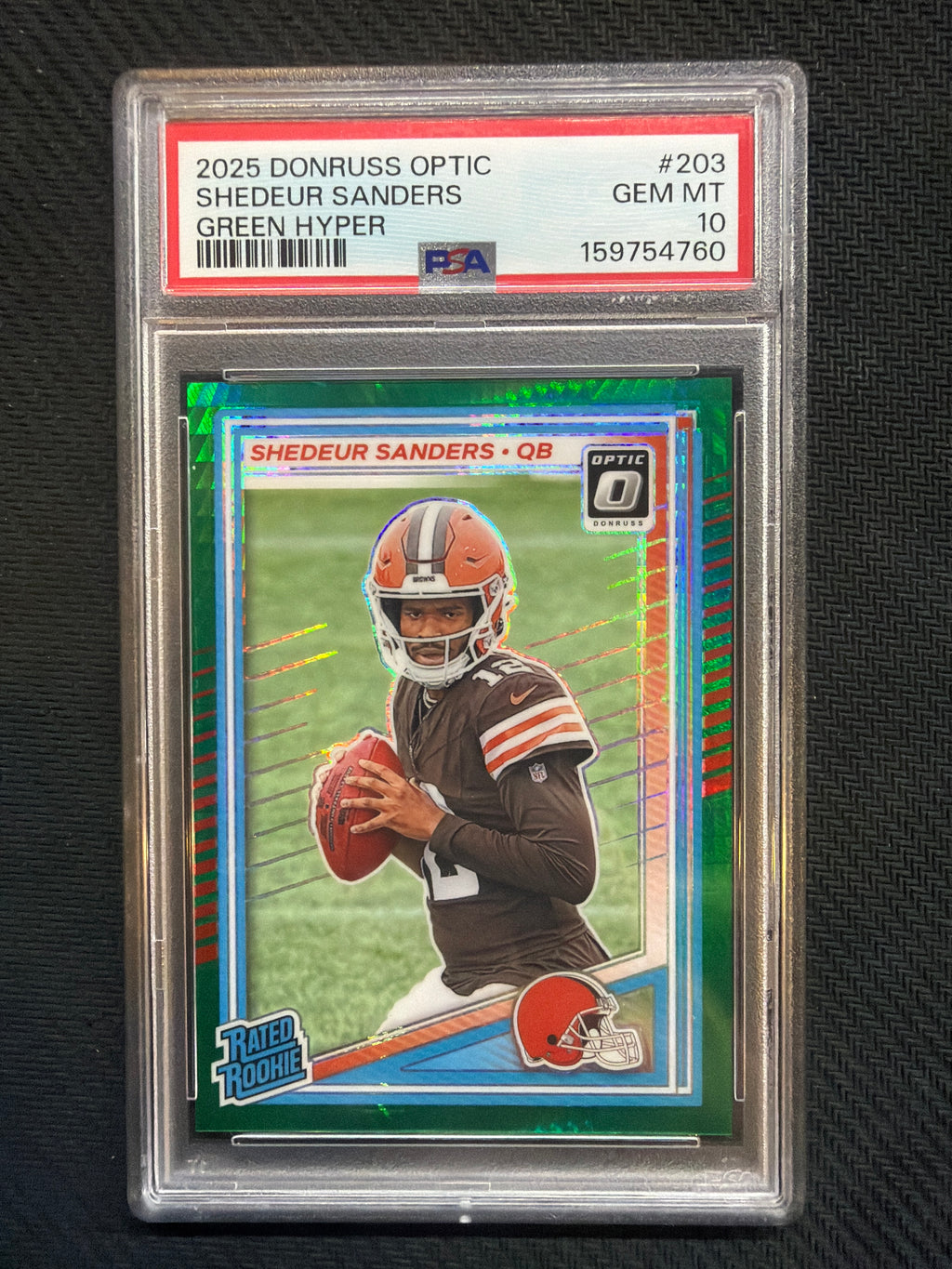 2025 Donruss Optic Shedeur Sanders Green Hyper PSA 10 760