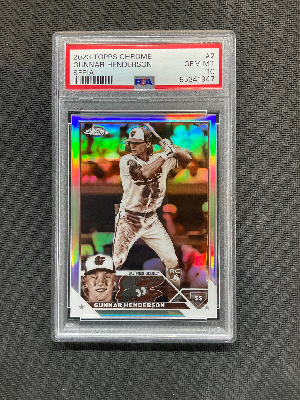 2023 Topps Chrome Gunnar Henderson Rookie Sepia PSA 10 Orioles 947