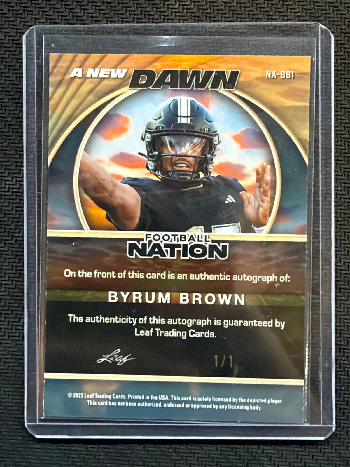 2025 Leaf A New Dawm Byrum Brown 1/1 Auto Auburn