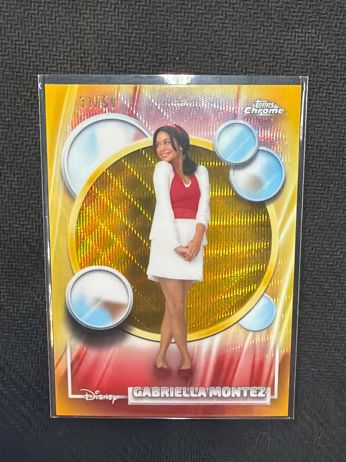 2026 Topps Chrome Disney Gabriella Montez Gold Wave /50