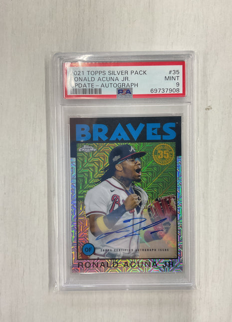 2021 Topps Silver Pack Ronald Acuna Jr. Auto PSA 9 /30