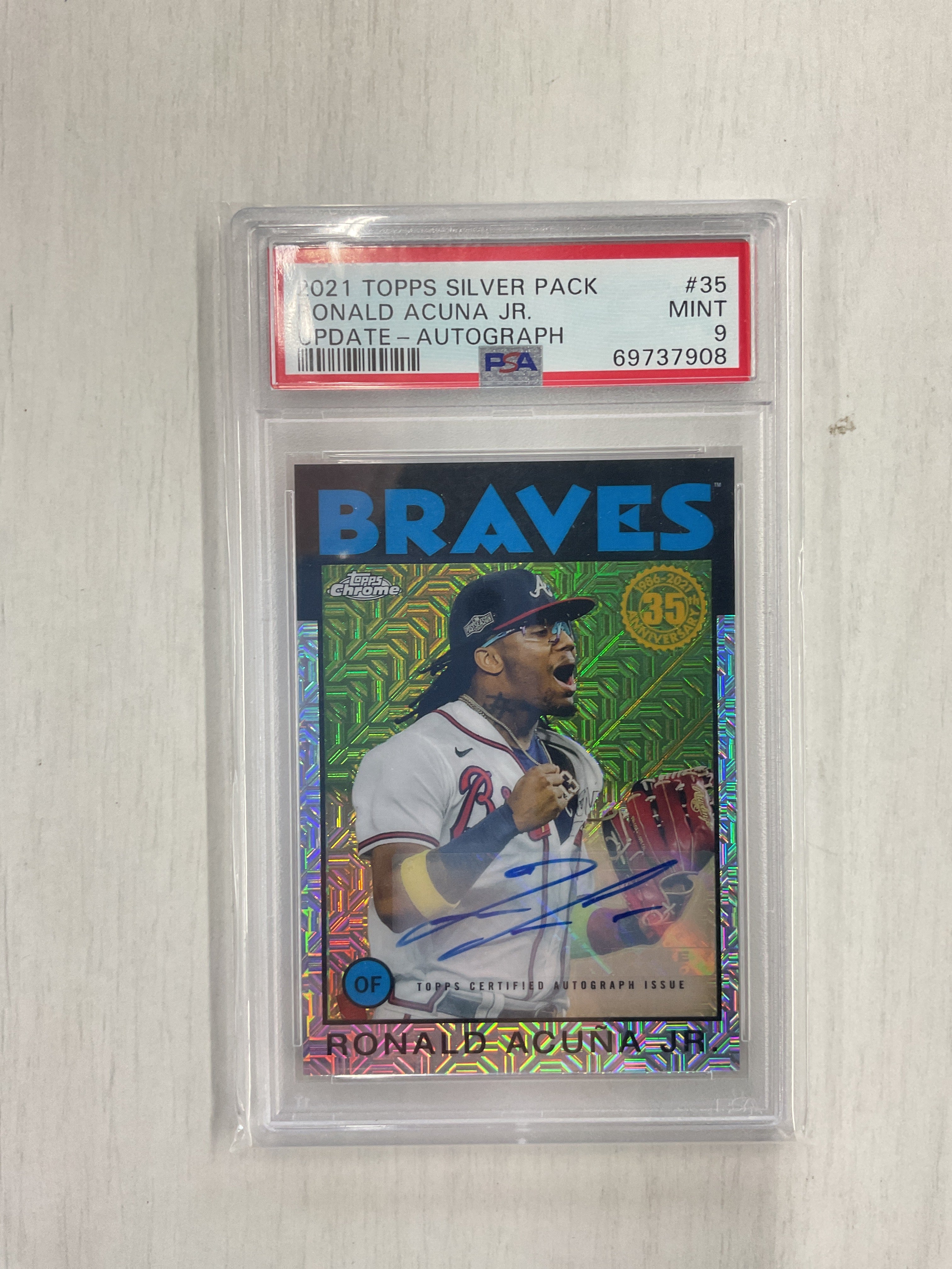 2021 Topps Silver Pack Ronald Acuna Jr. Auto PSA 9 /30
