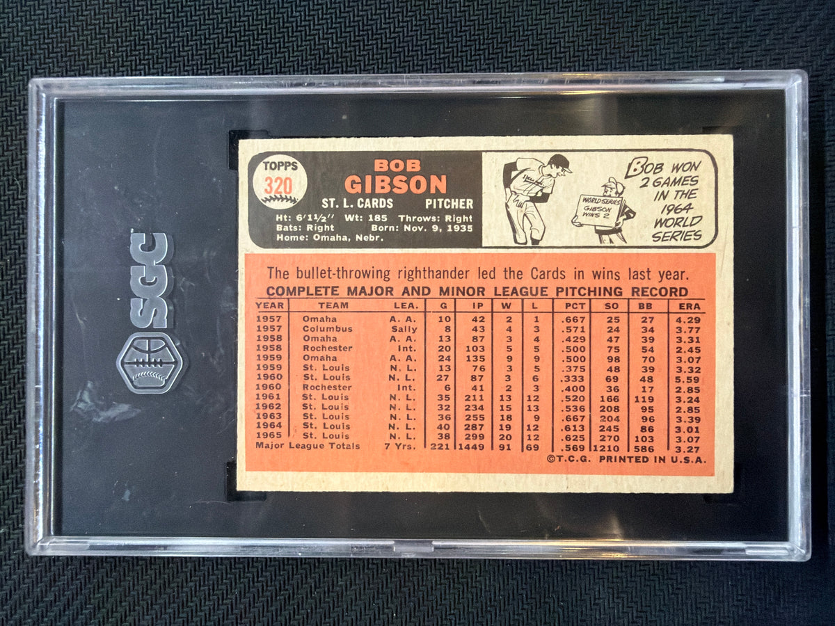 1996 Topps Bob Gibson #320 SGC 6 Cardinals