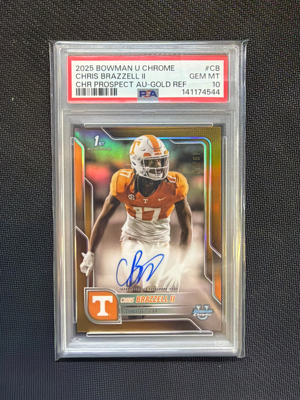 2025 Bowman U Chrome Chris Brazzell II Gold Auto /50 PSA 10 Tennessee