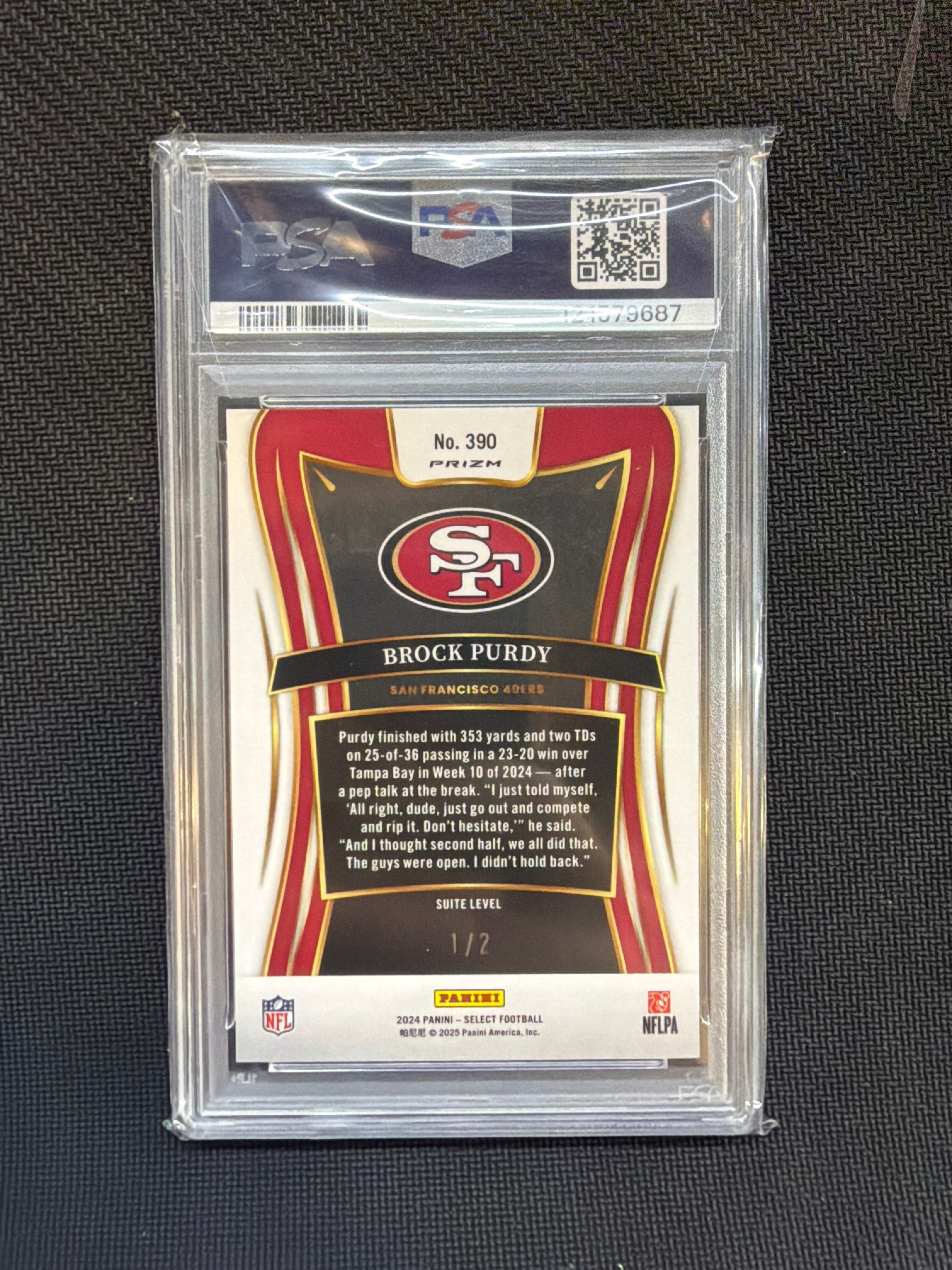2024 Select Brock Purdy Green & Black Snakeskin /2 PSA 10 Suite Level 687