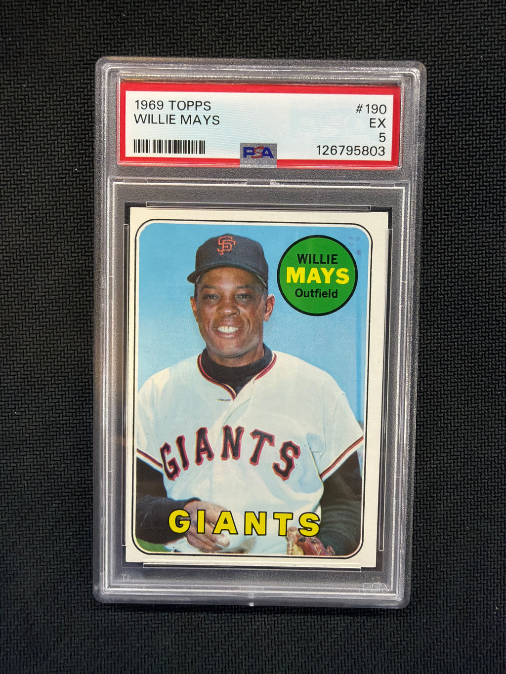 1969 Topps #190 Willie Mays PSA 5 Giants