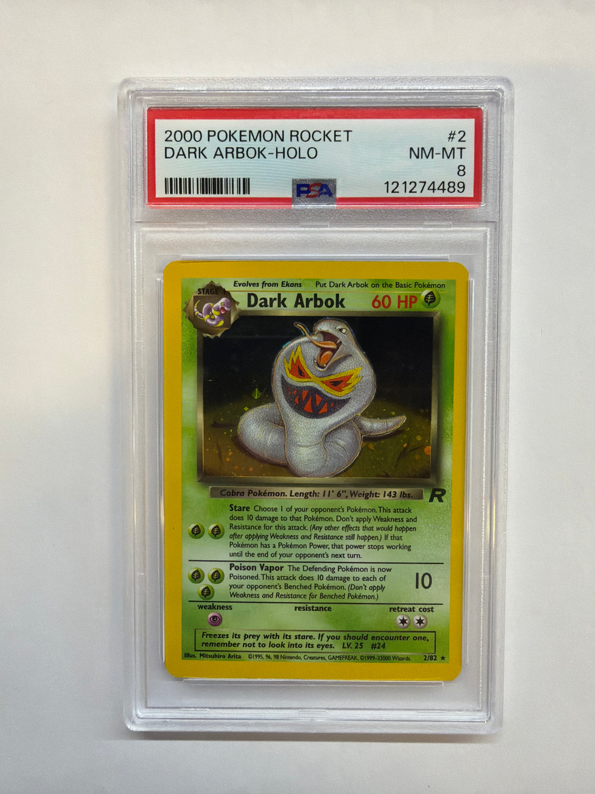 2000 Dark Arbok 2 Holo PSA 8