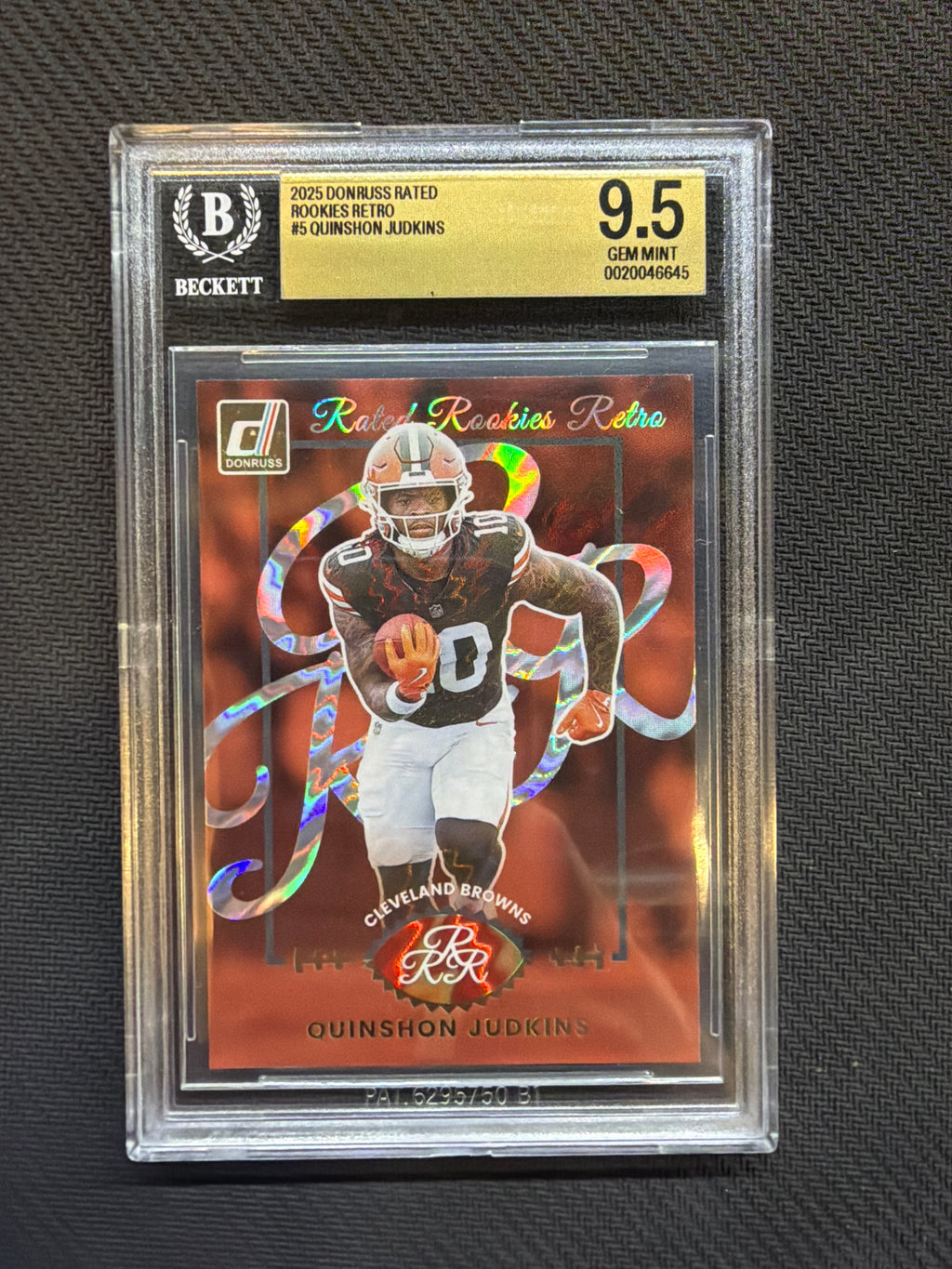 2025 Donruss Rated Rookies Retro Quinshon Judkins BGS 9.5 Browns