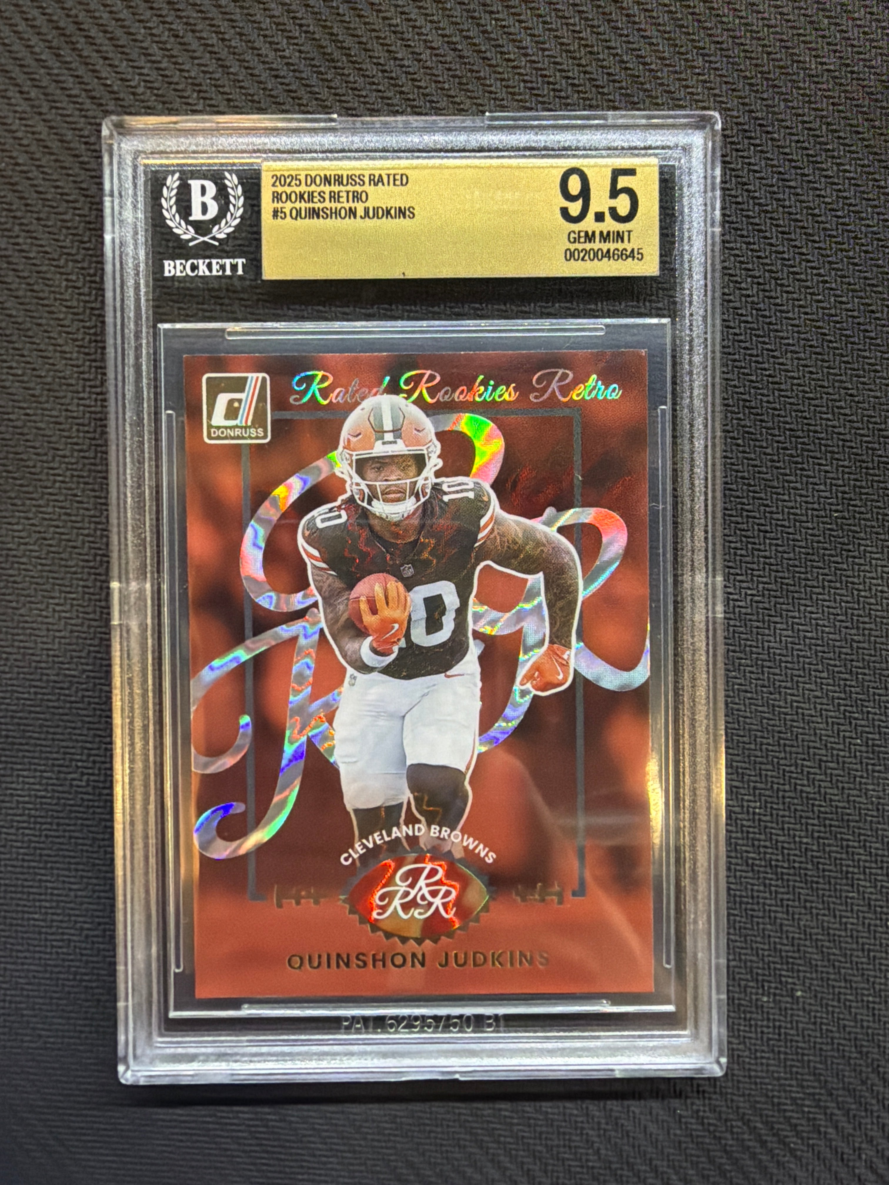 2025 Donruss Rated Rookies Retro Quinshon Judkins BGS 9.5 Browns
