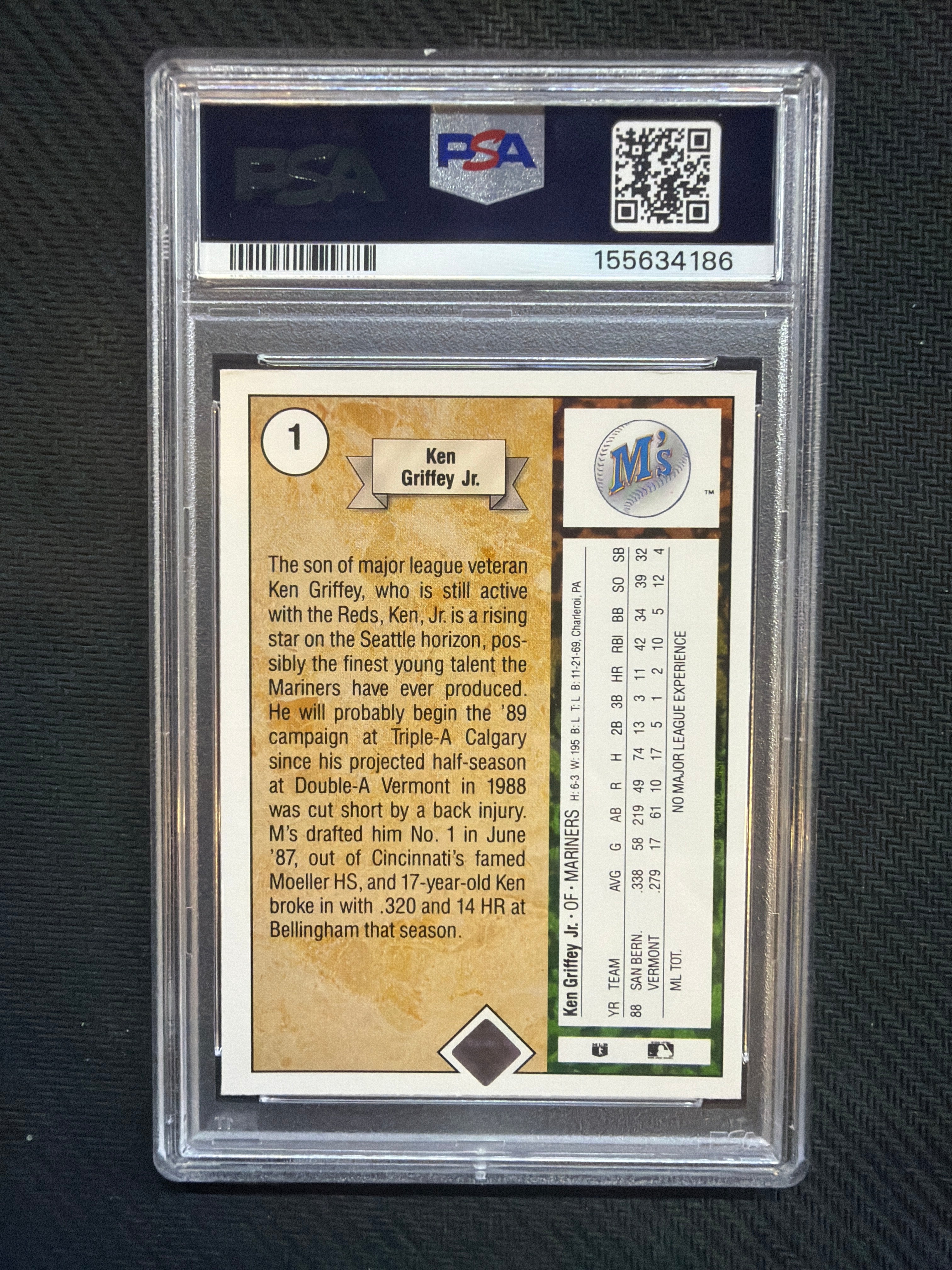 1989 Upper Deck Ken Griffey Jr Star Rookie PSA 5 Mariners