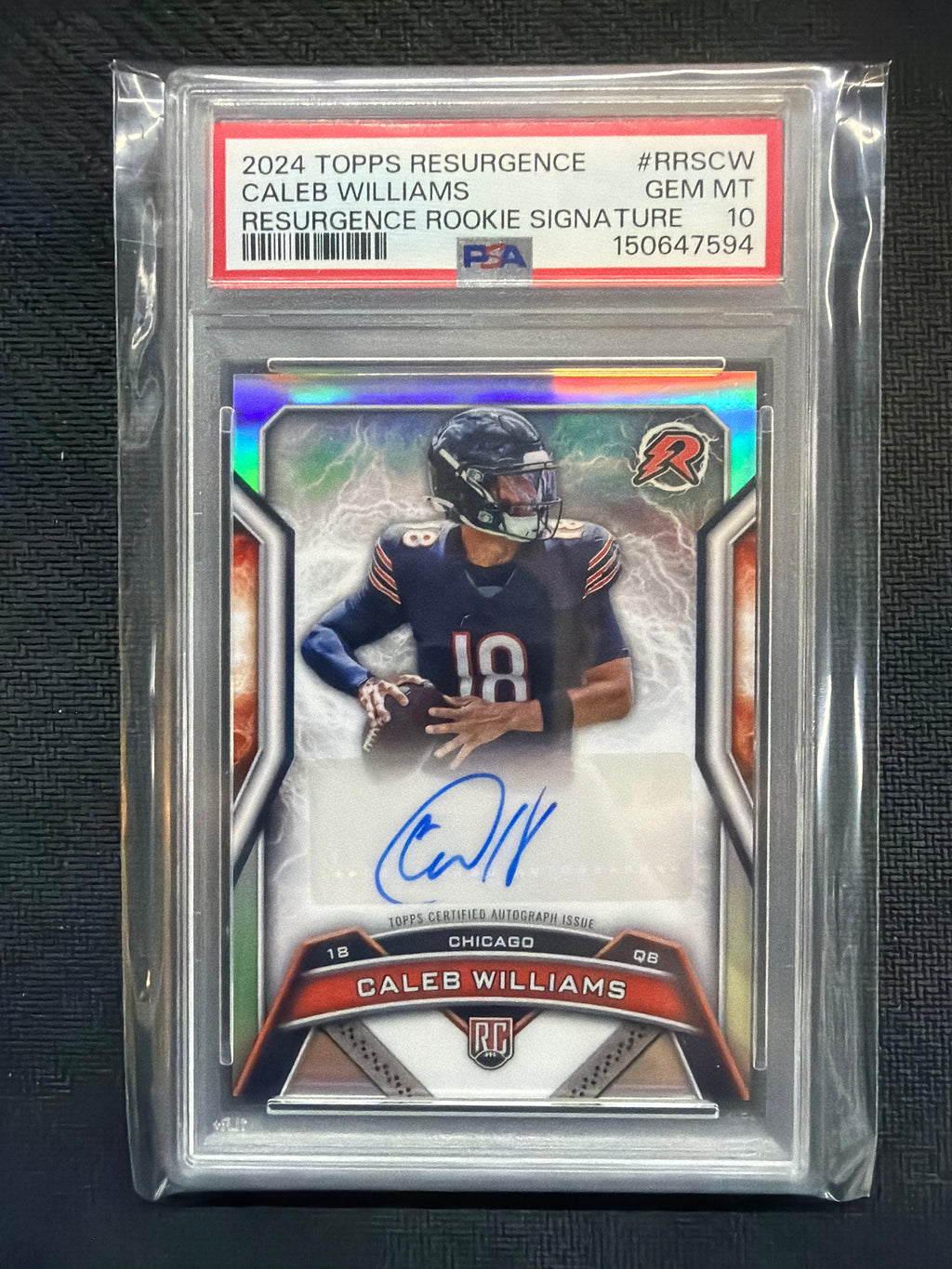2024 Topps Resurgence Caleb Williams Rookie Auto Refractor PSA 10 Bears 594
