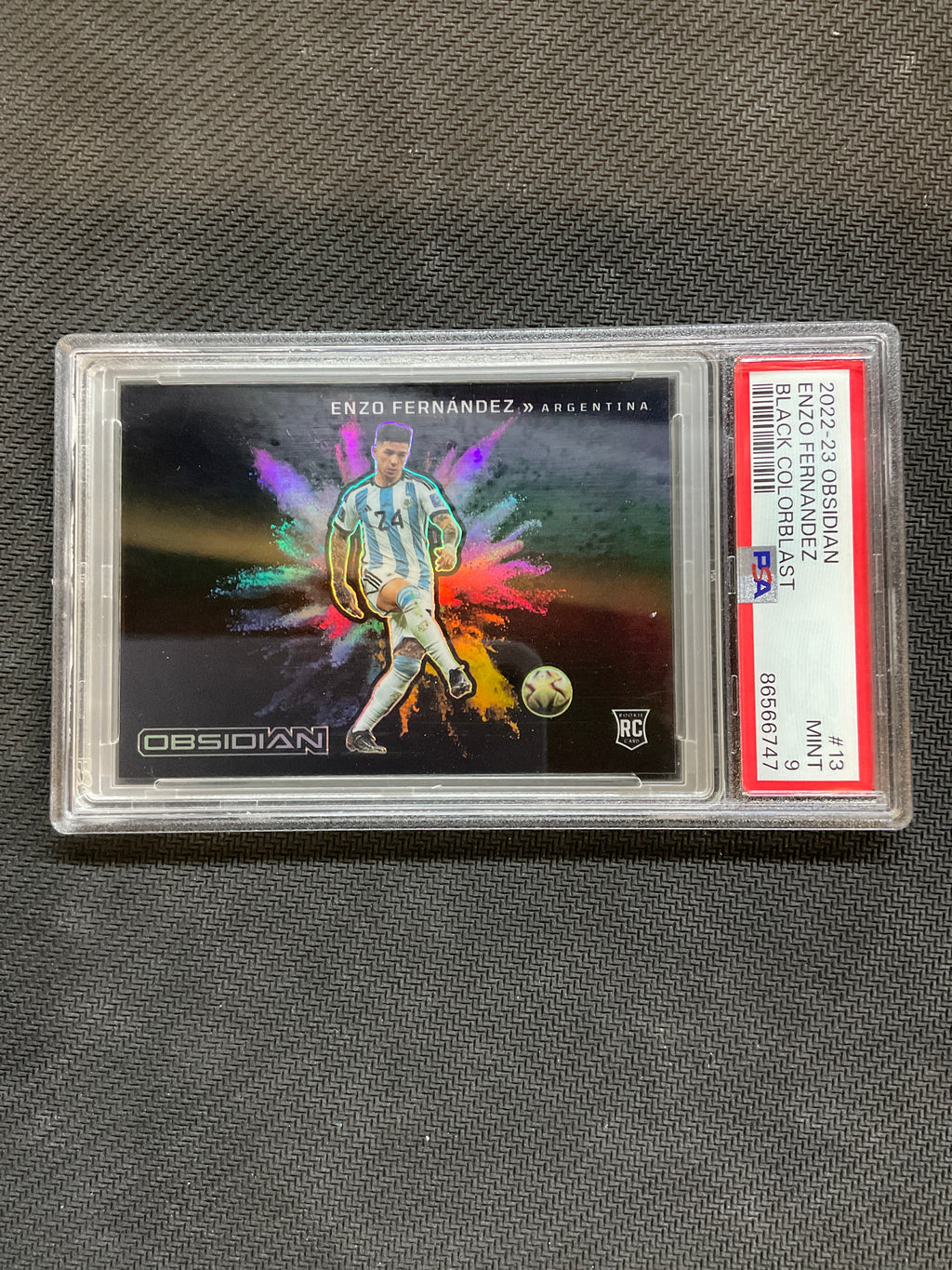 2022-23 Obsidian Enzo Fernandez Black Colorblast PSA 9 Argentina