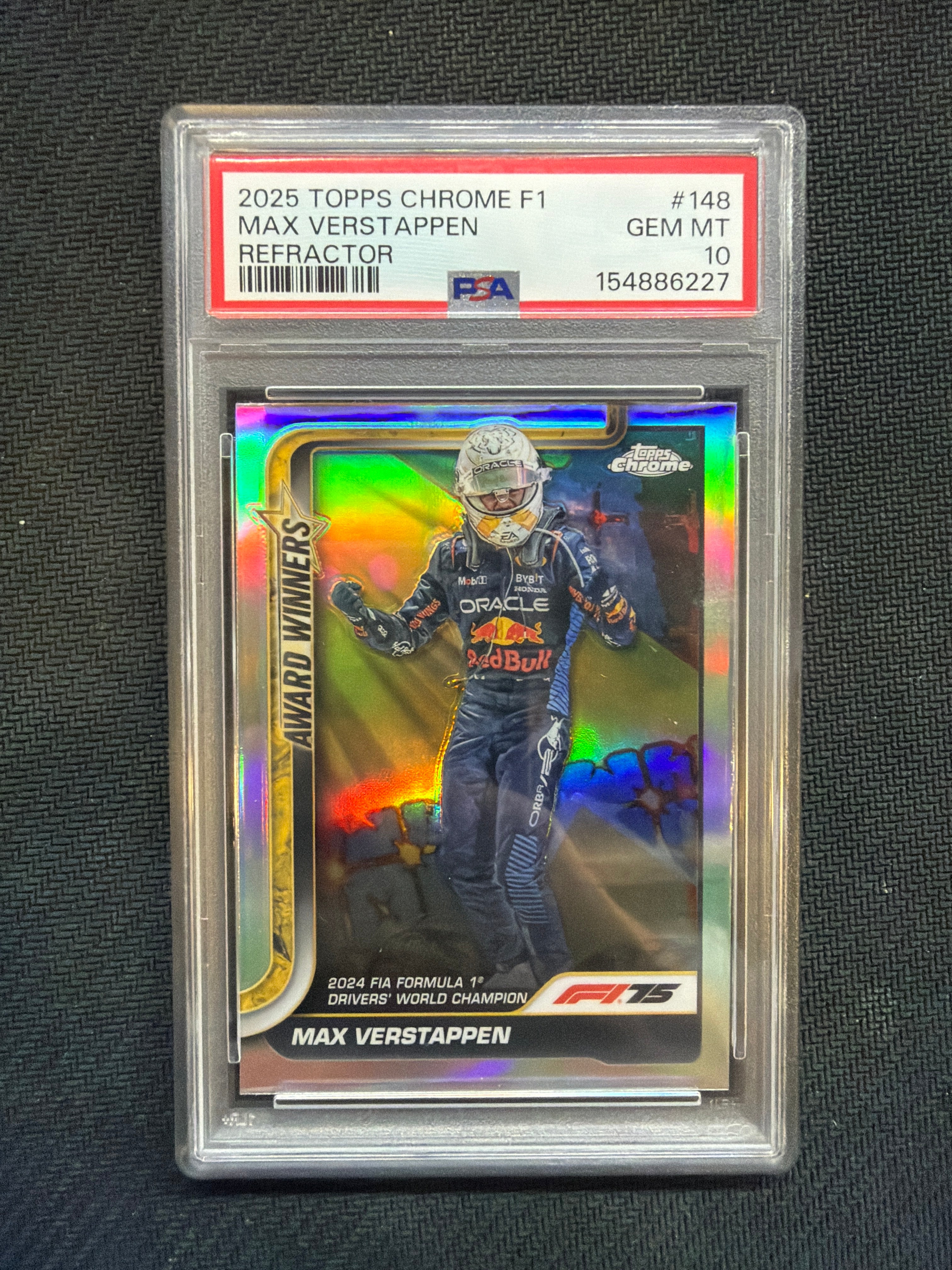 2025 Topps Chrome F1 Max Verstappen Refractor PSA 10