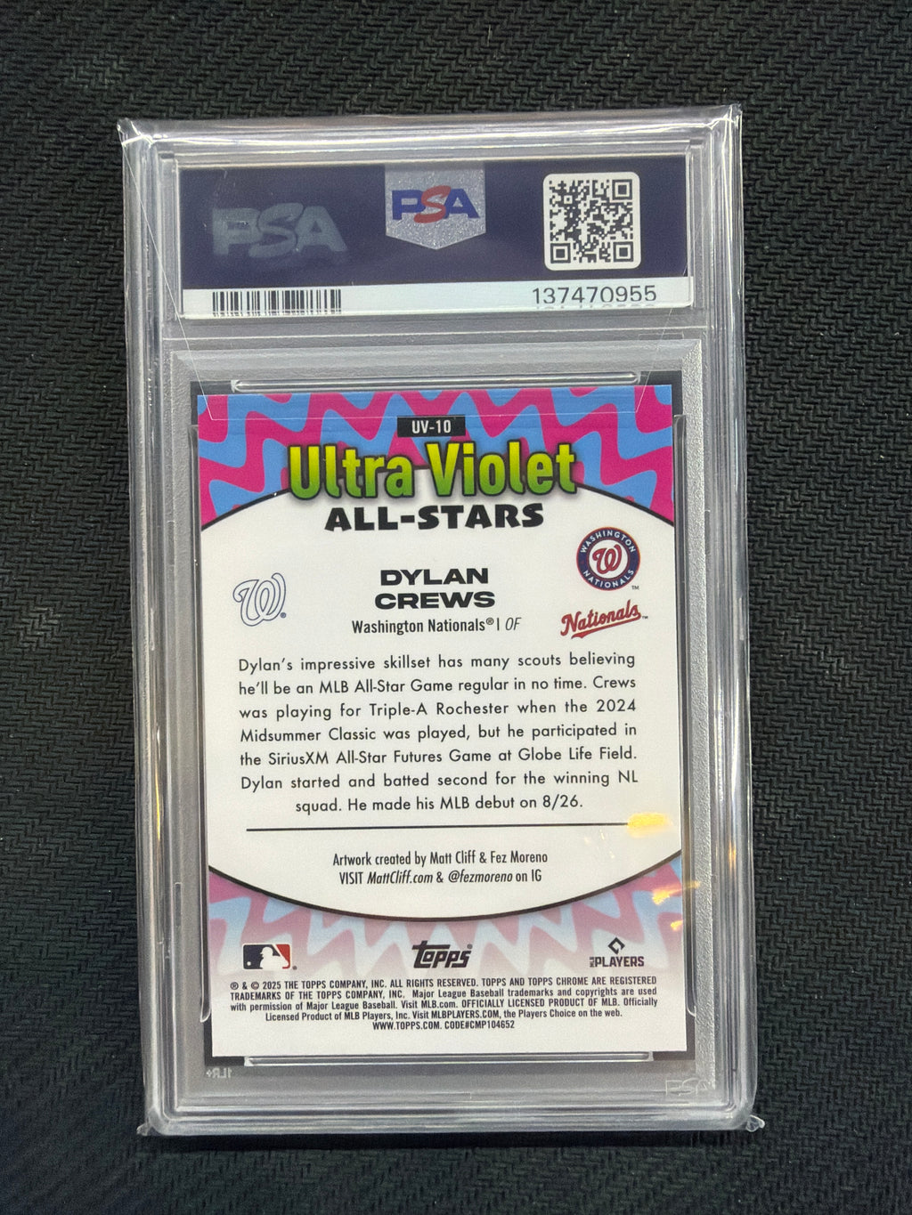 2025 Topps Chrome Dylan Crews Ultra Violet All Stars PSA 9