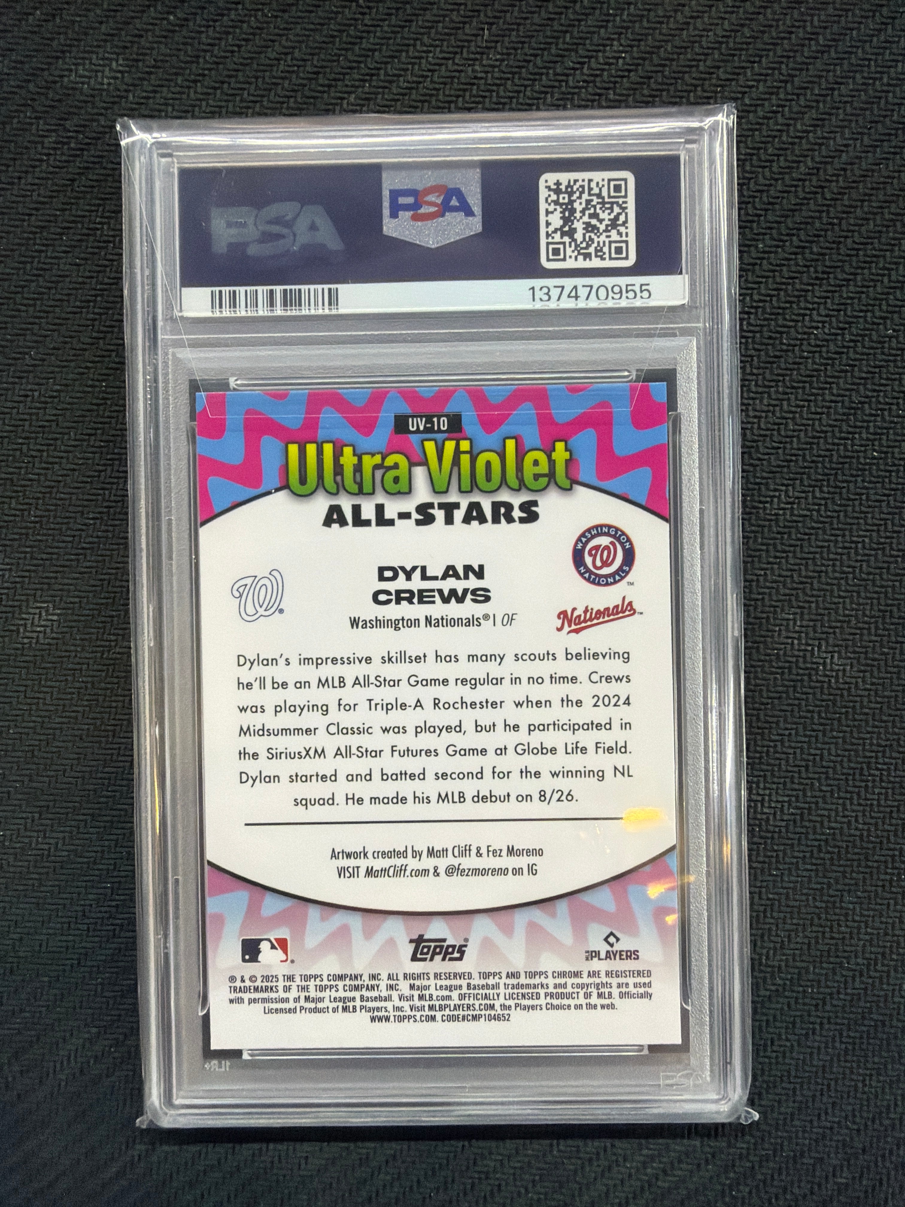 2025 Topps Chrome Dylan Crews Ultra Violet All Stars PSA 9