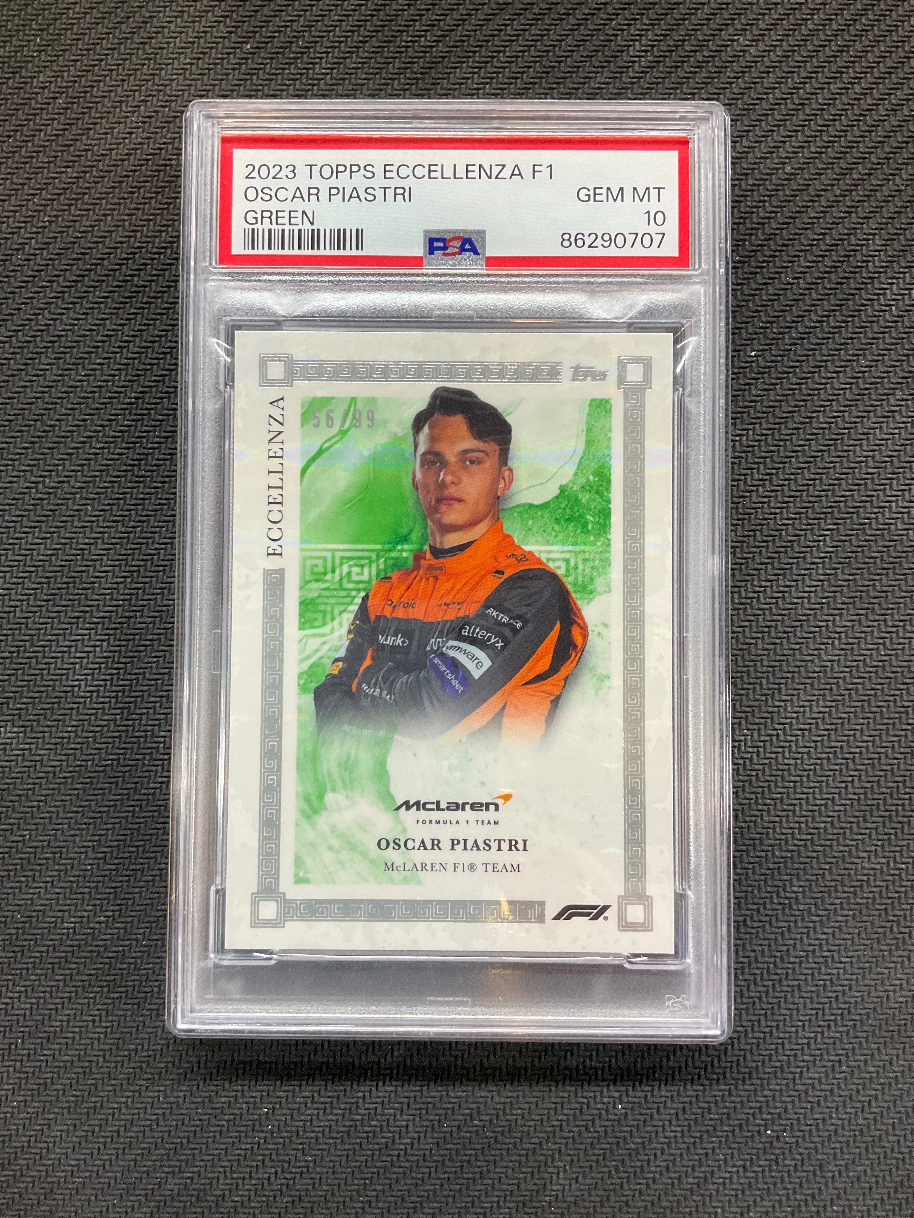 2023 Topps Eccellenza Oscar Piastri Green /99 PSA 10 Mclaren