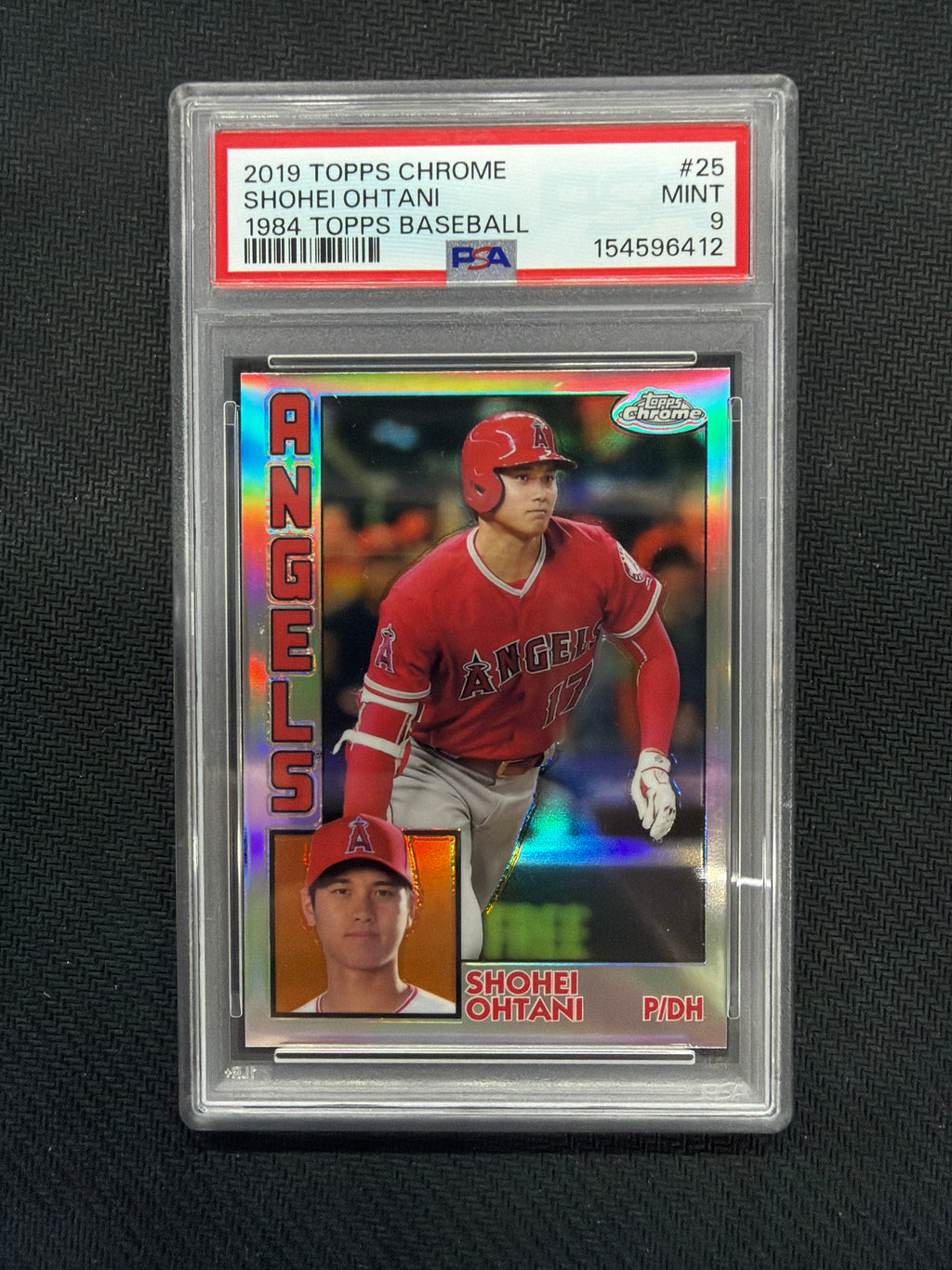 2019 Topps Chrome Shohei Ohtani 1984 Topps Baseball Refractor PSA 9 Angels