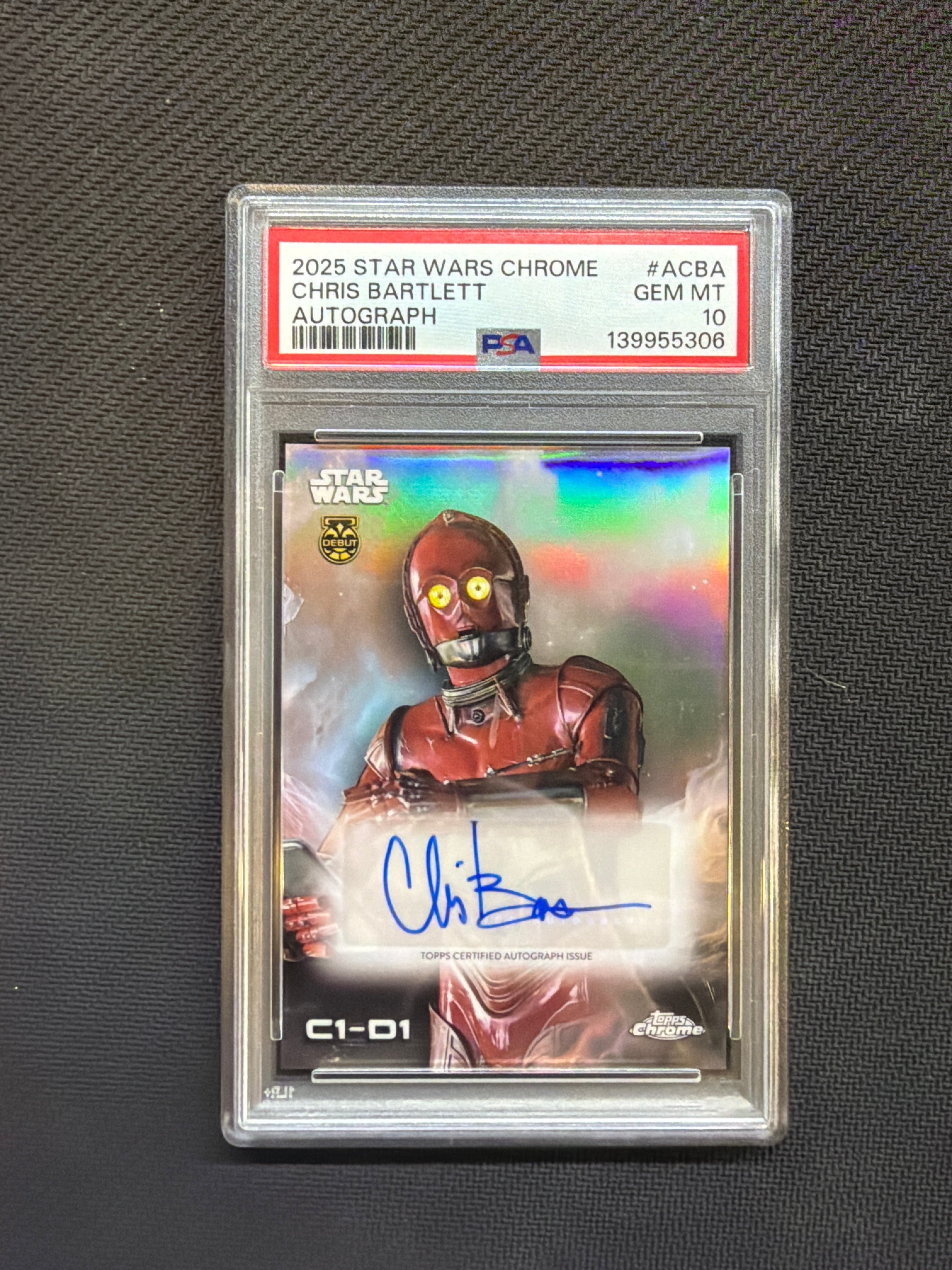 2025 Star Wars Chrome Chris Bartlett Auto C1-D1 PSA 10
