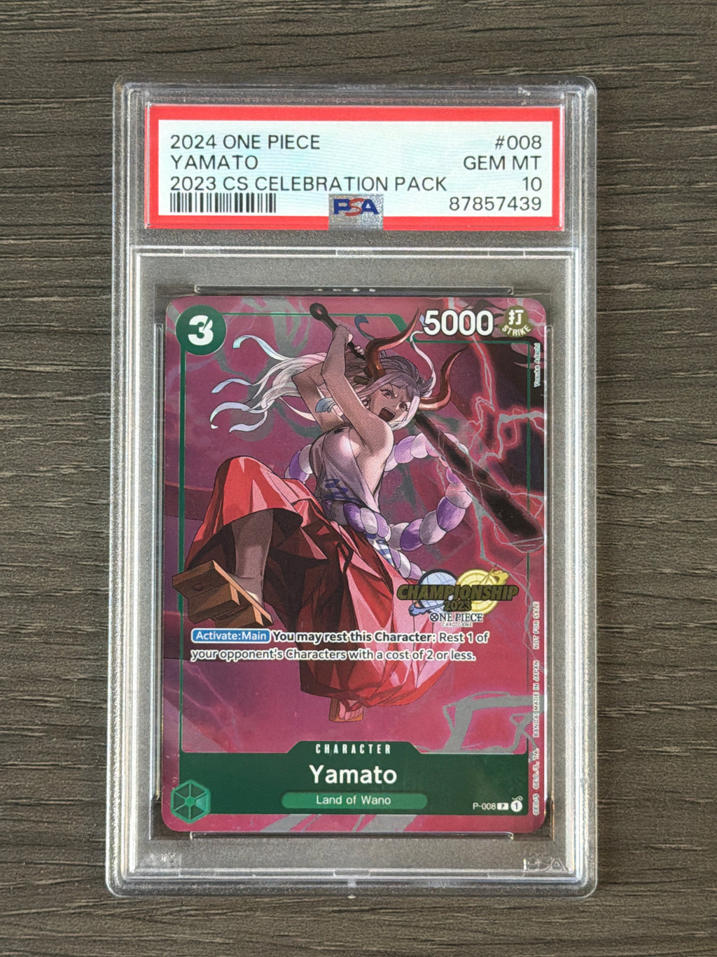 2024 ONE PIECE CHAMPIONSHIP 2023 CELEBRATION PACK 008 YAMATO PSA 10 439