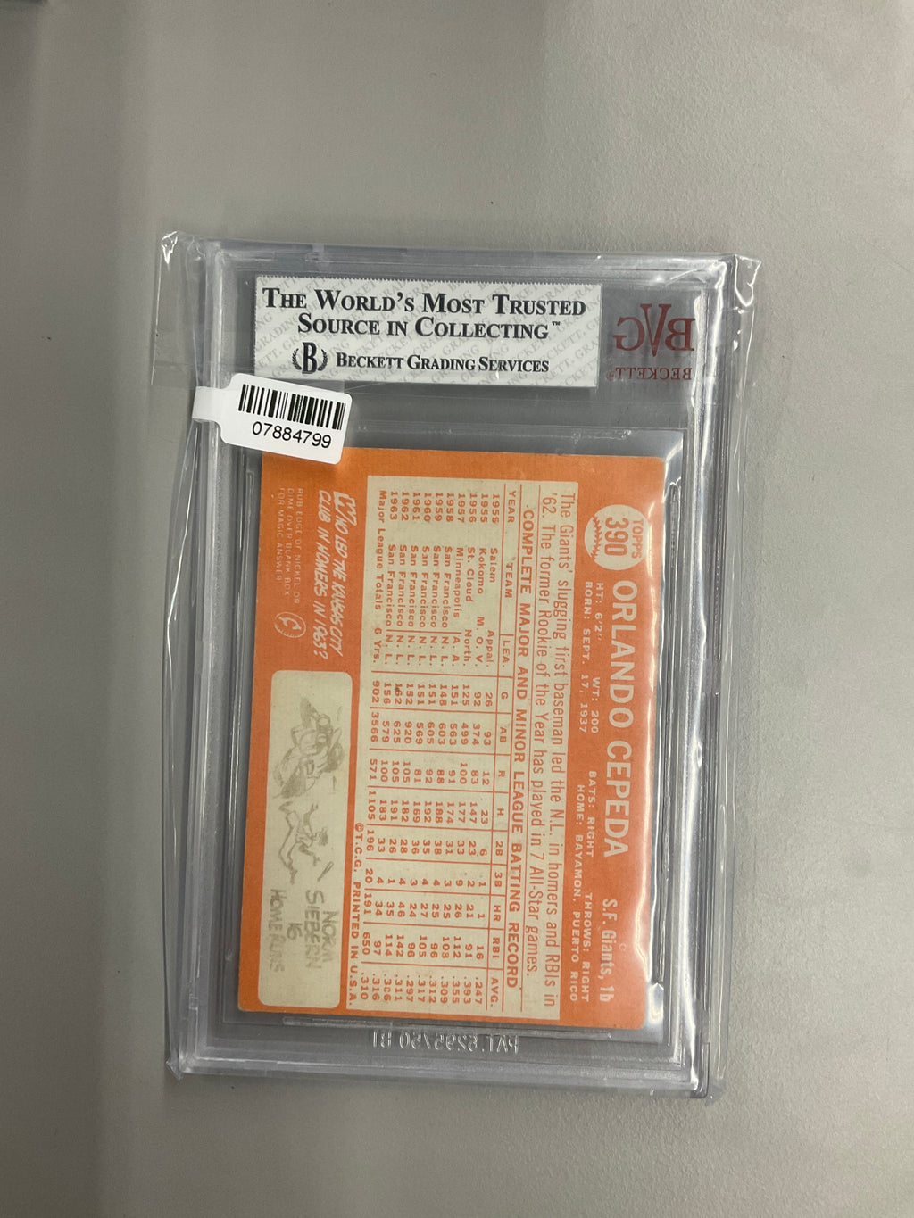 1964 Topps Orlando Cepeda BVG 5 Giants