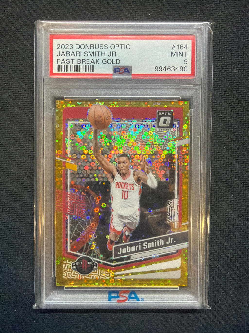 2023 Donruss Optic Jabari Smith Jr. Fast Break Gold /10 PSA 9 490