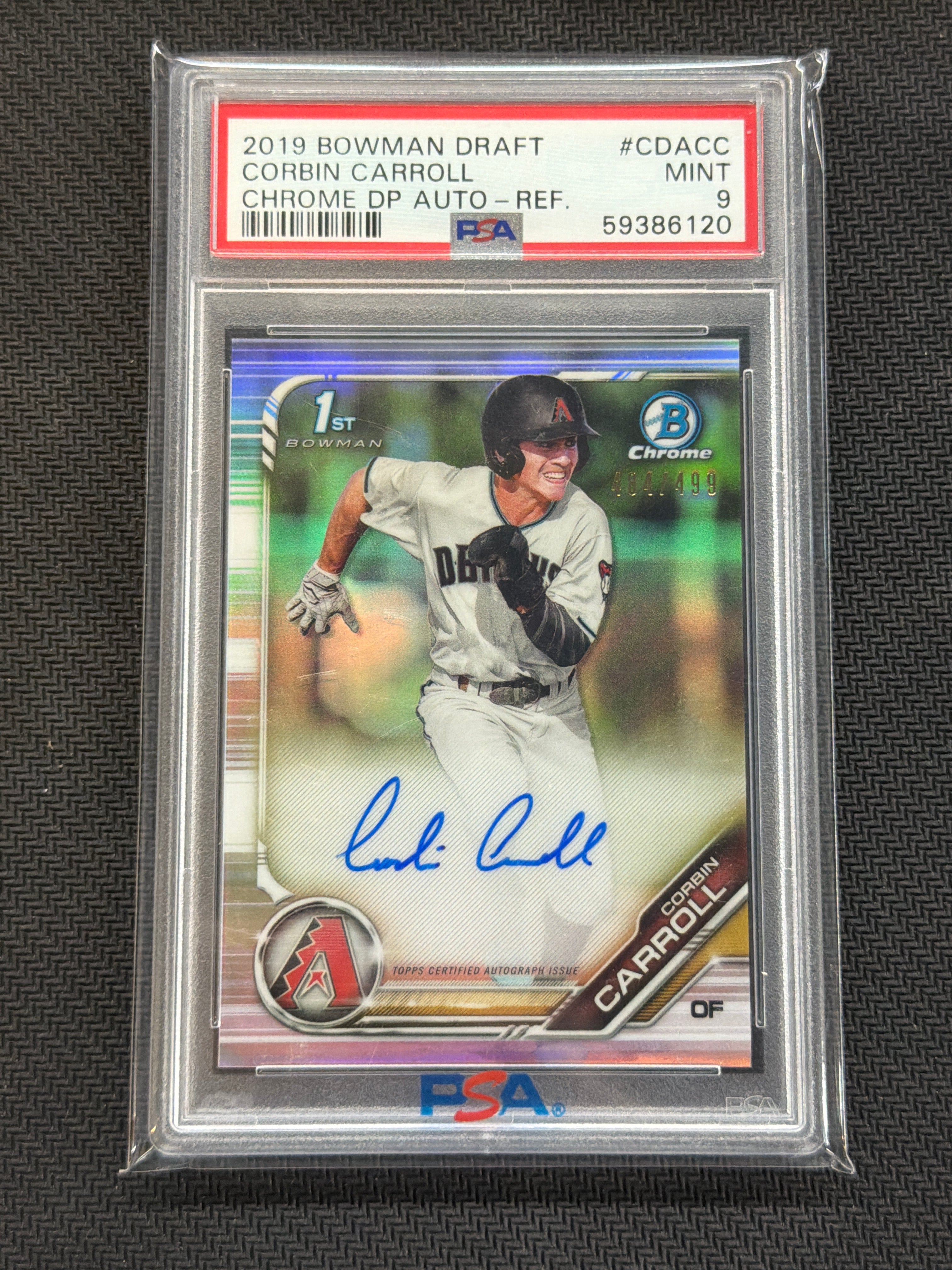 2019 Bowman Chrome Corbin Carroll Auto /499 PSA 9 120