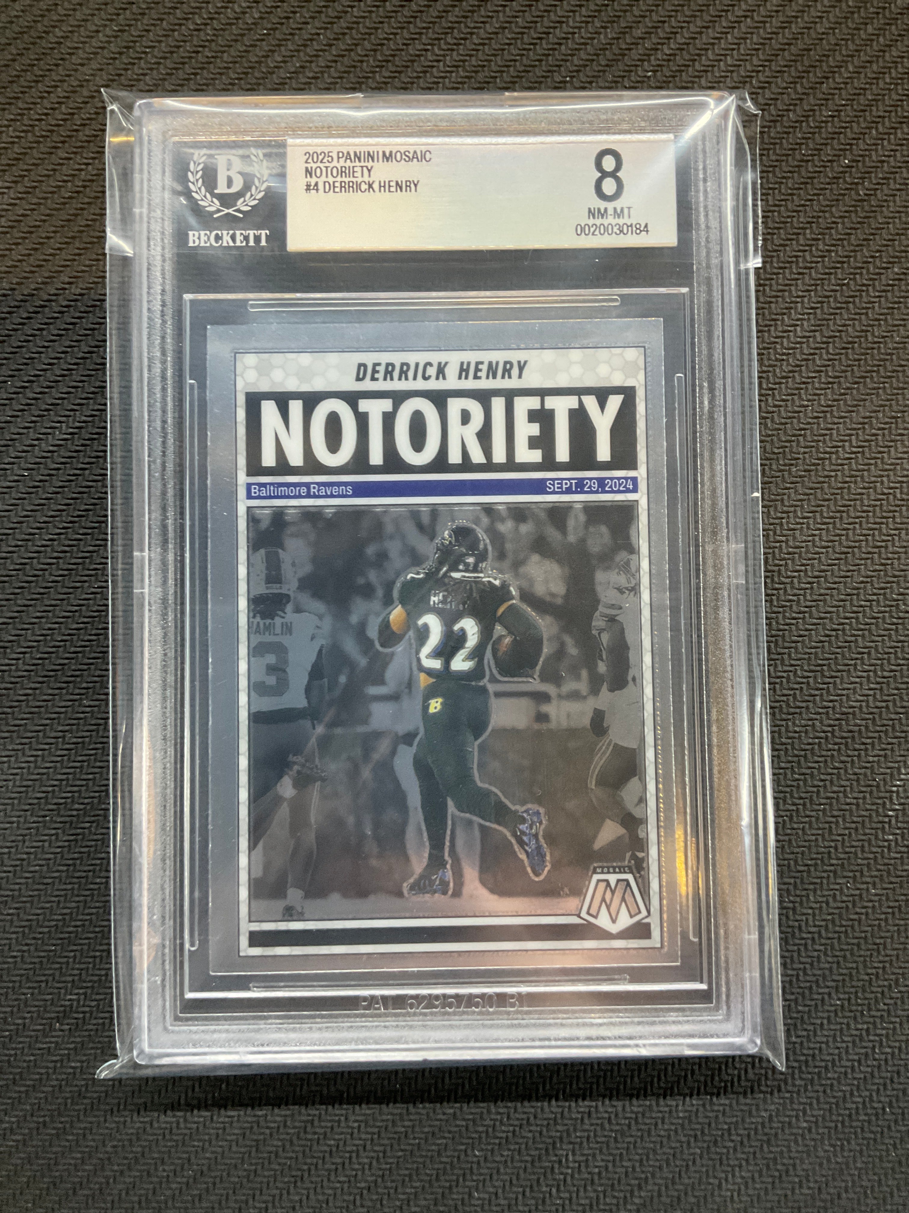 2025 Mosaic Derrick Henry Notoriety BGS 8 Ravens