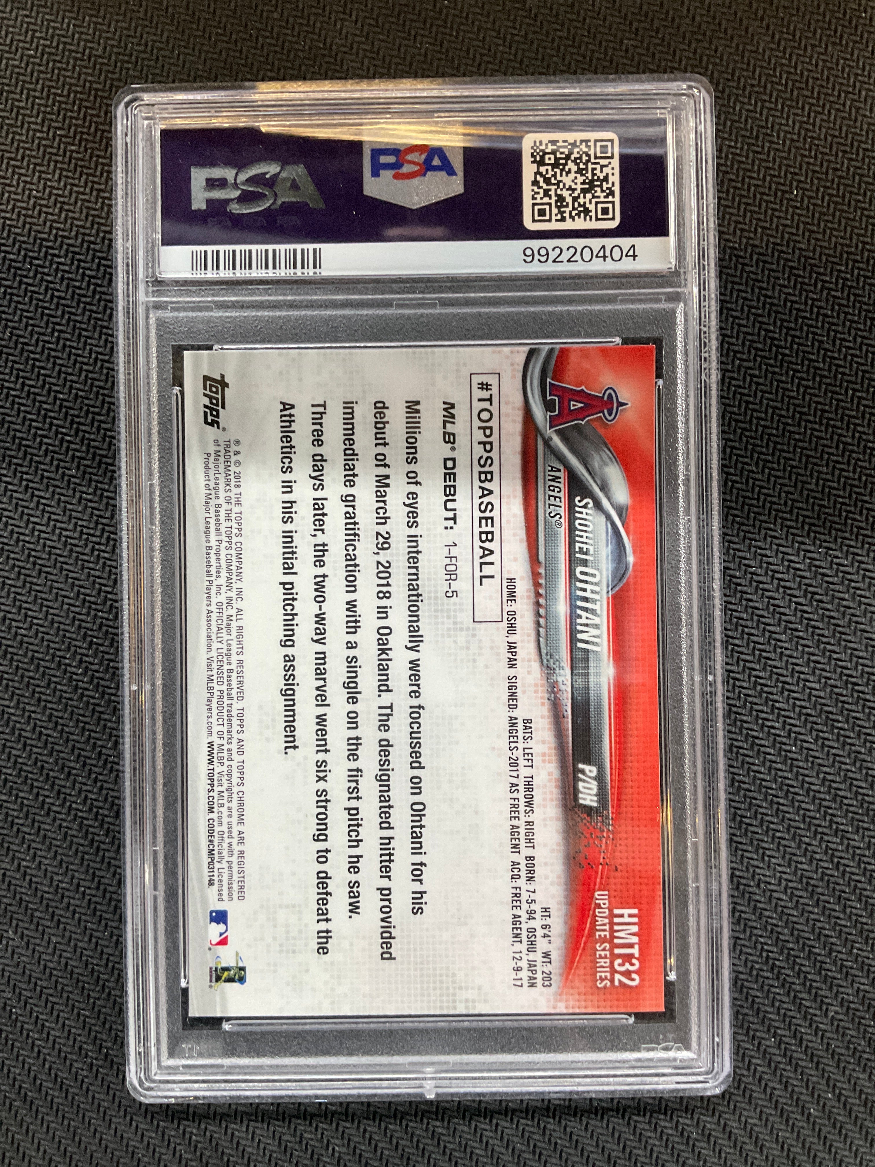 2018 Topps Chrome Update Shohei Ohtani Rookie PSA 10 404