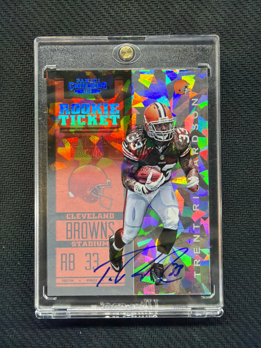 2012 Panini Contenders Trent Richardson Cracked Ice Rookie Auto /20 Browns