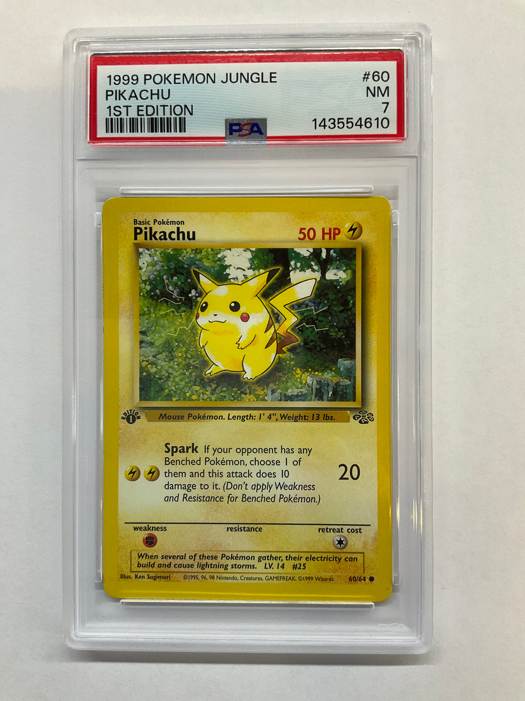 1999 Pokemon Pikachu 60 1st Edition PSA 7 610
