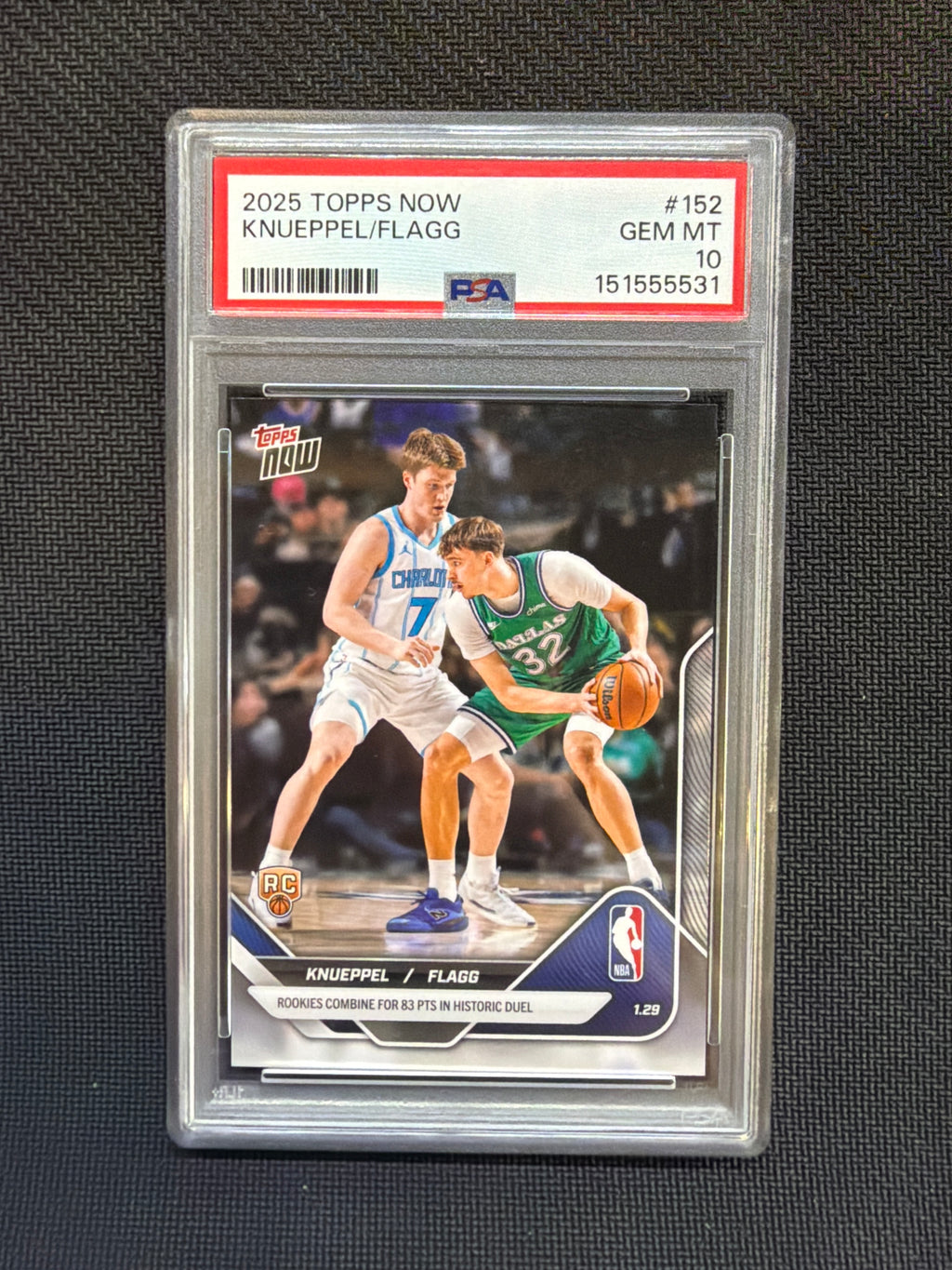 2025 Topps Now Cooper Flagg Kon Knueppel Rookie PSA 10 531