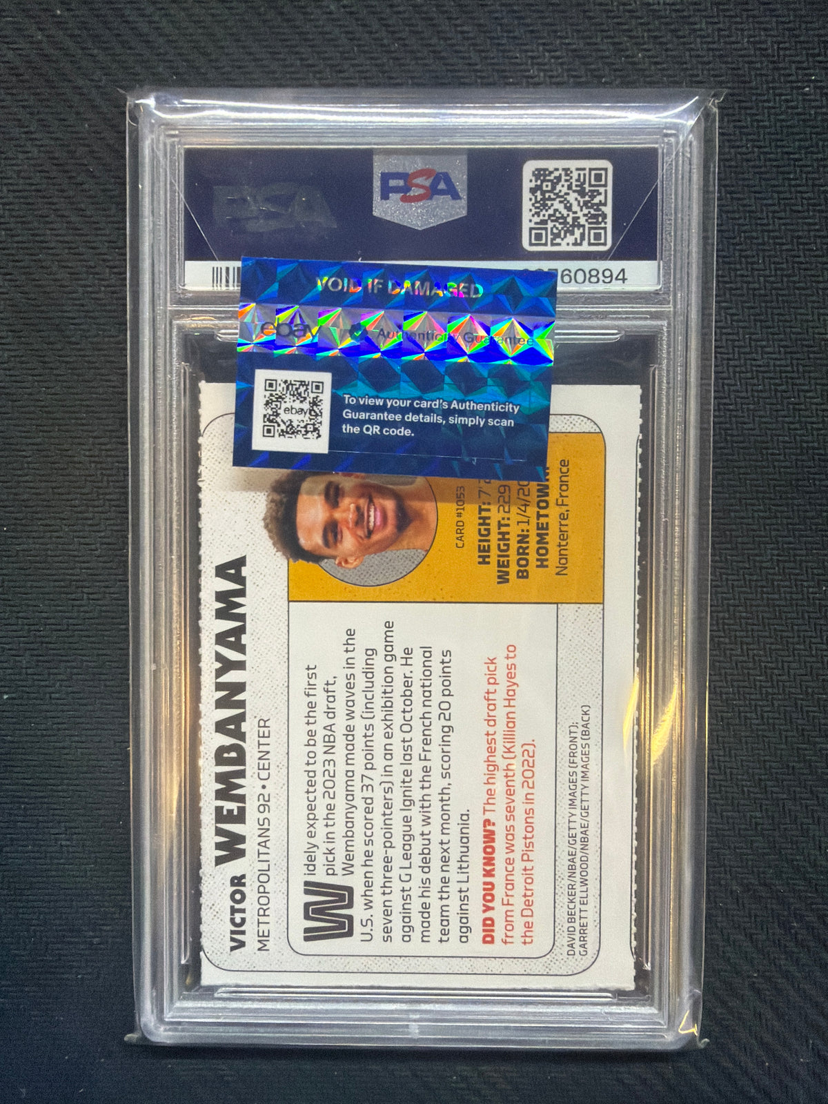 2023 S.I. For Kids Victor Wembanyama #1053 PSA 5 894