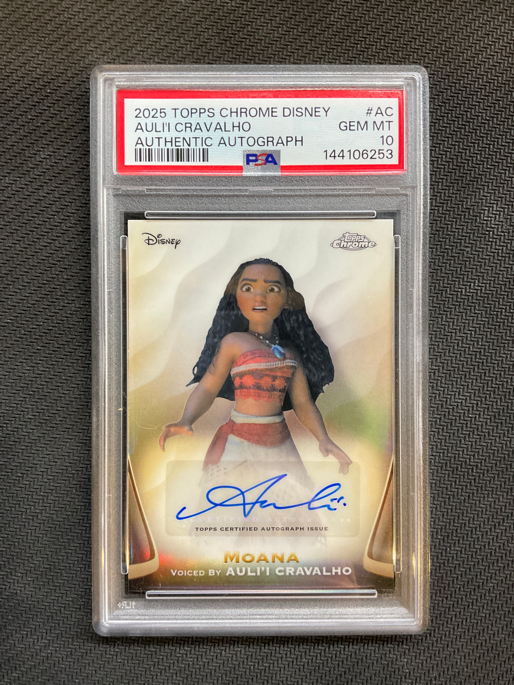 2025 Topps Chrome Disney Auli'i Cravalho Auto Moana PSA 10