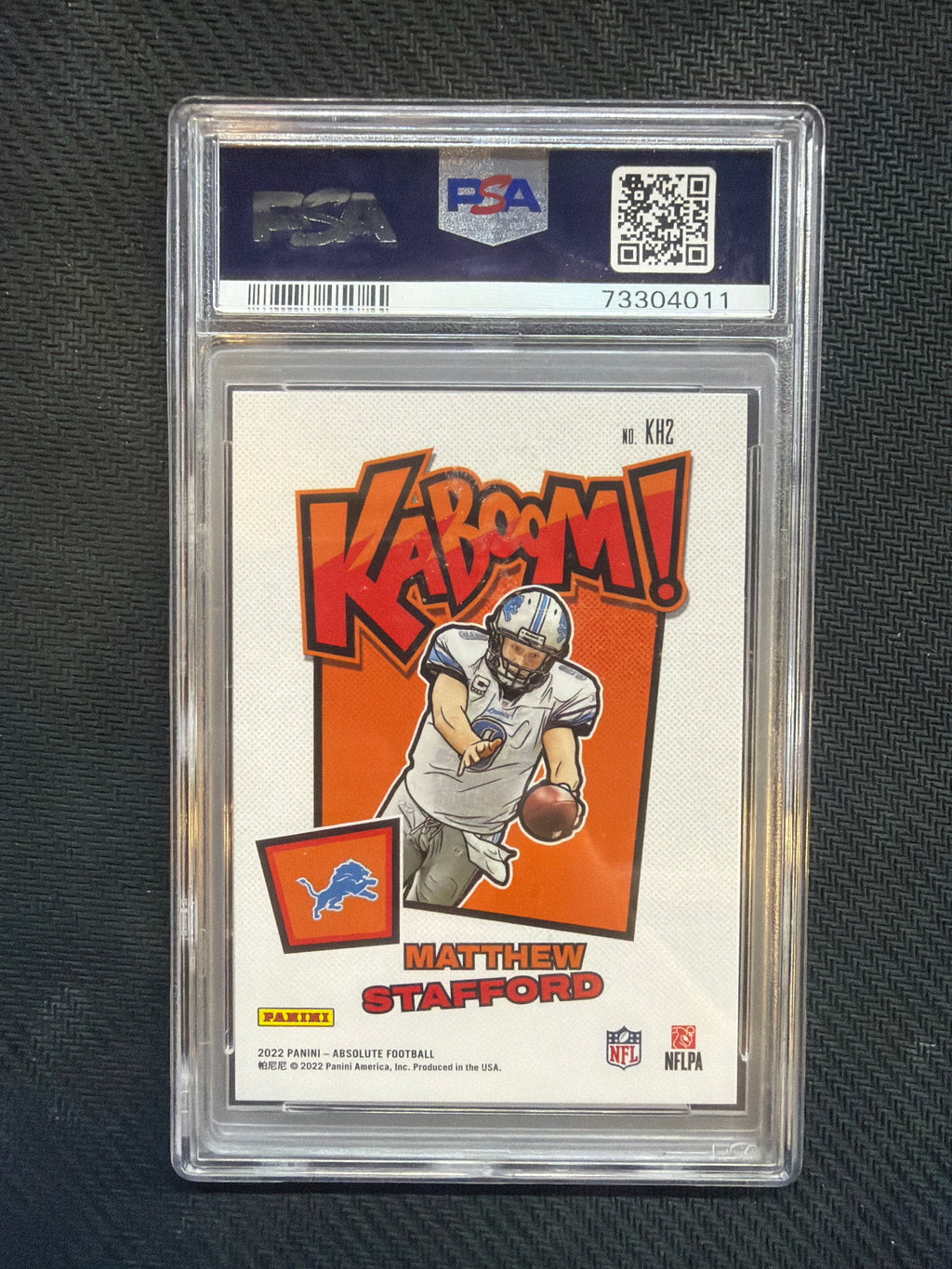 2022 Absolute Matthew Stafford Kaboom! Horizontal Gold /10 PSA 10