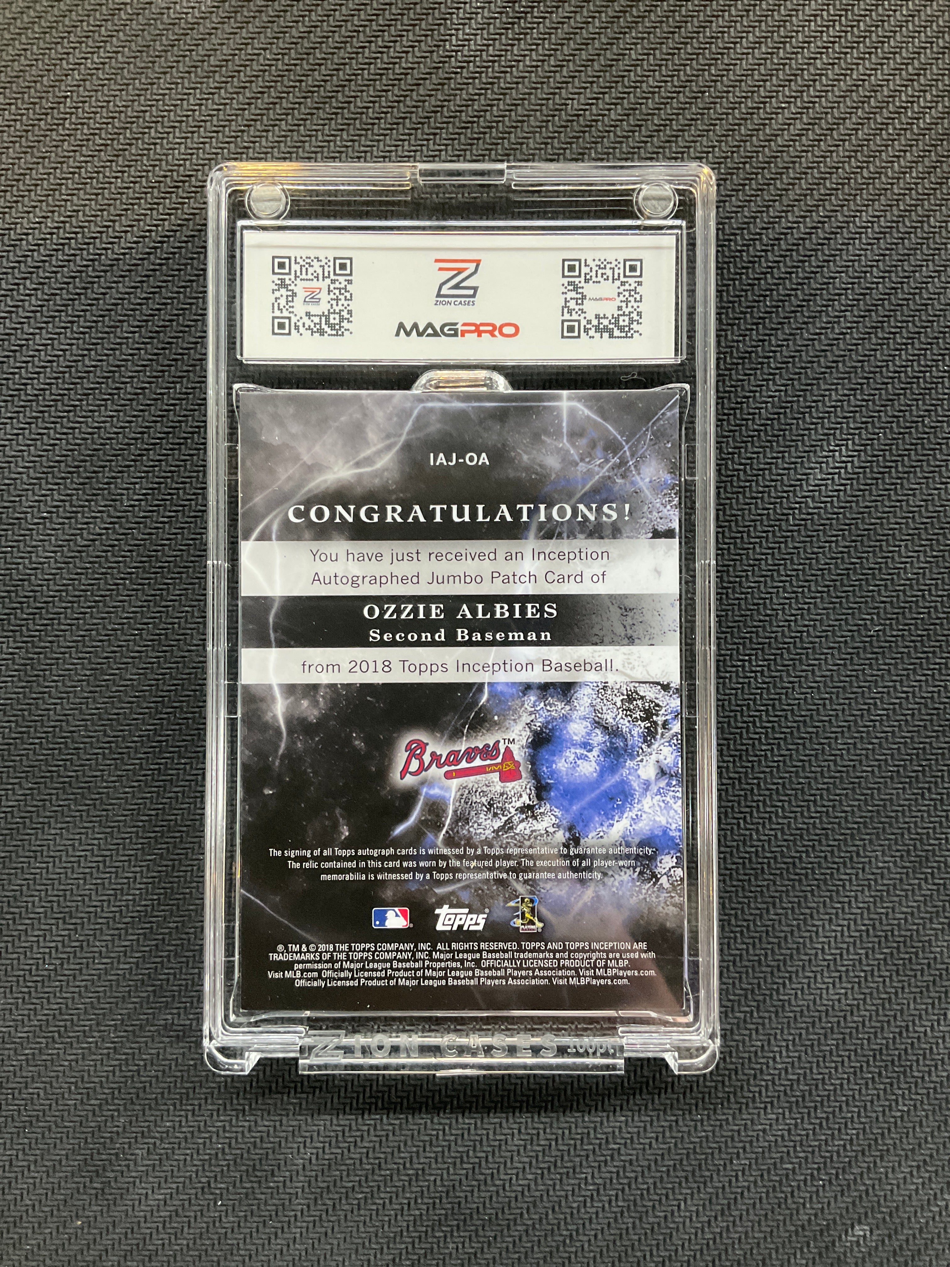 2018 Topps Inception Ozzie Albies Rookie Patch Auto /80 Braves