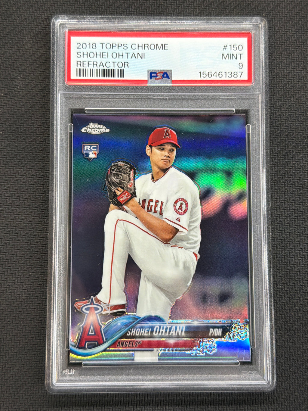2018 Topps Chrome Shohei Ohtani #150 Pitching Refractor Rookie PSA 9 387