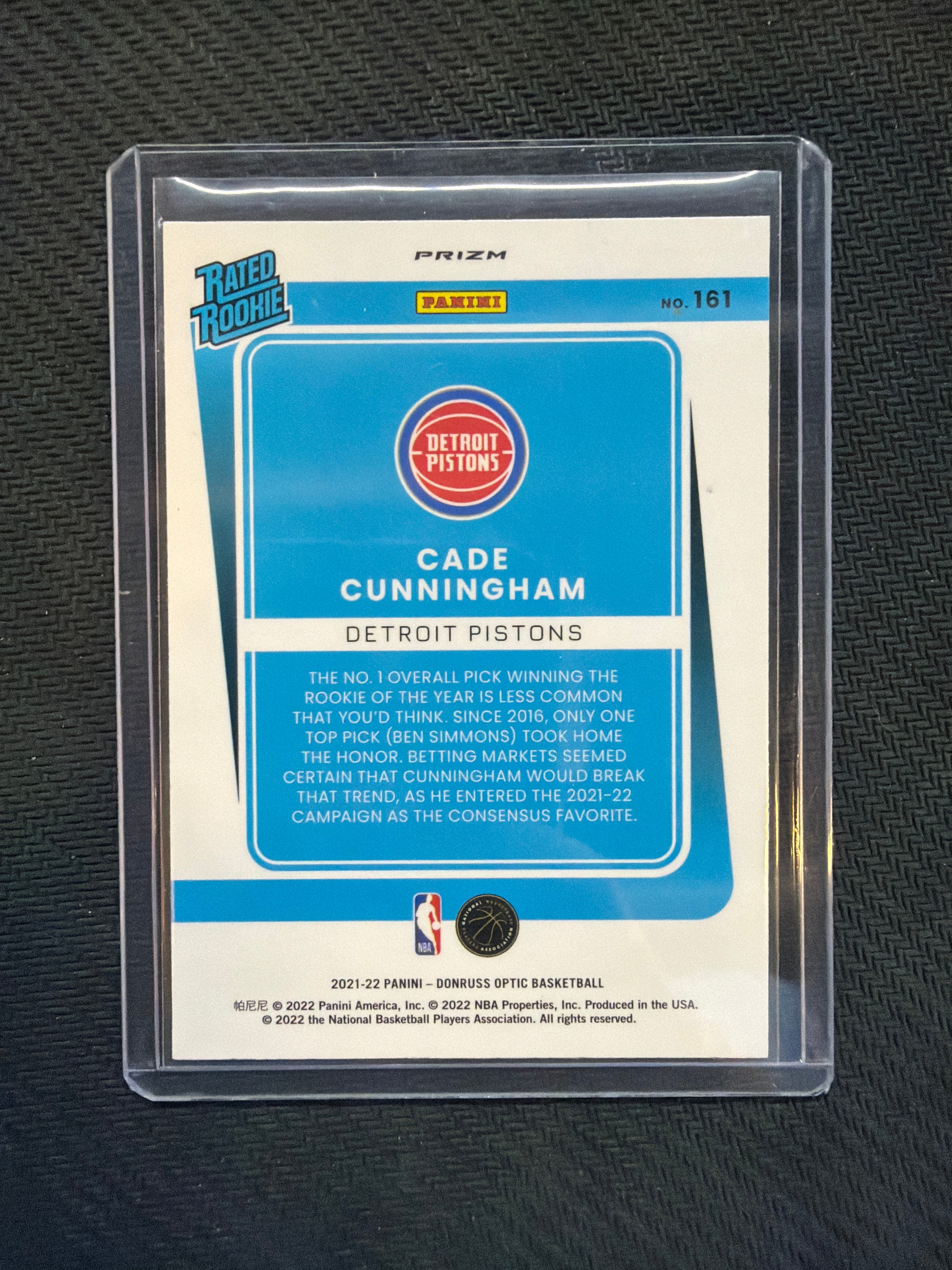 2021-22 Optic Cade Cunningham Blue Velocity Rated Rookie Pistons