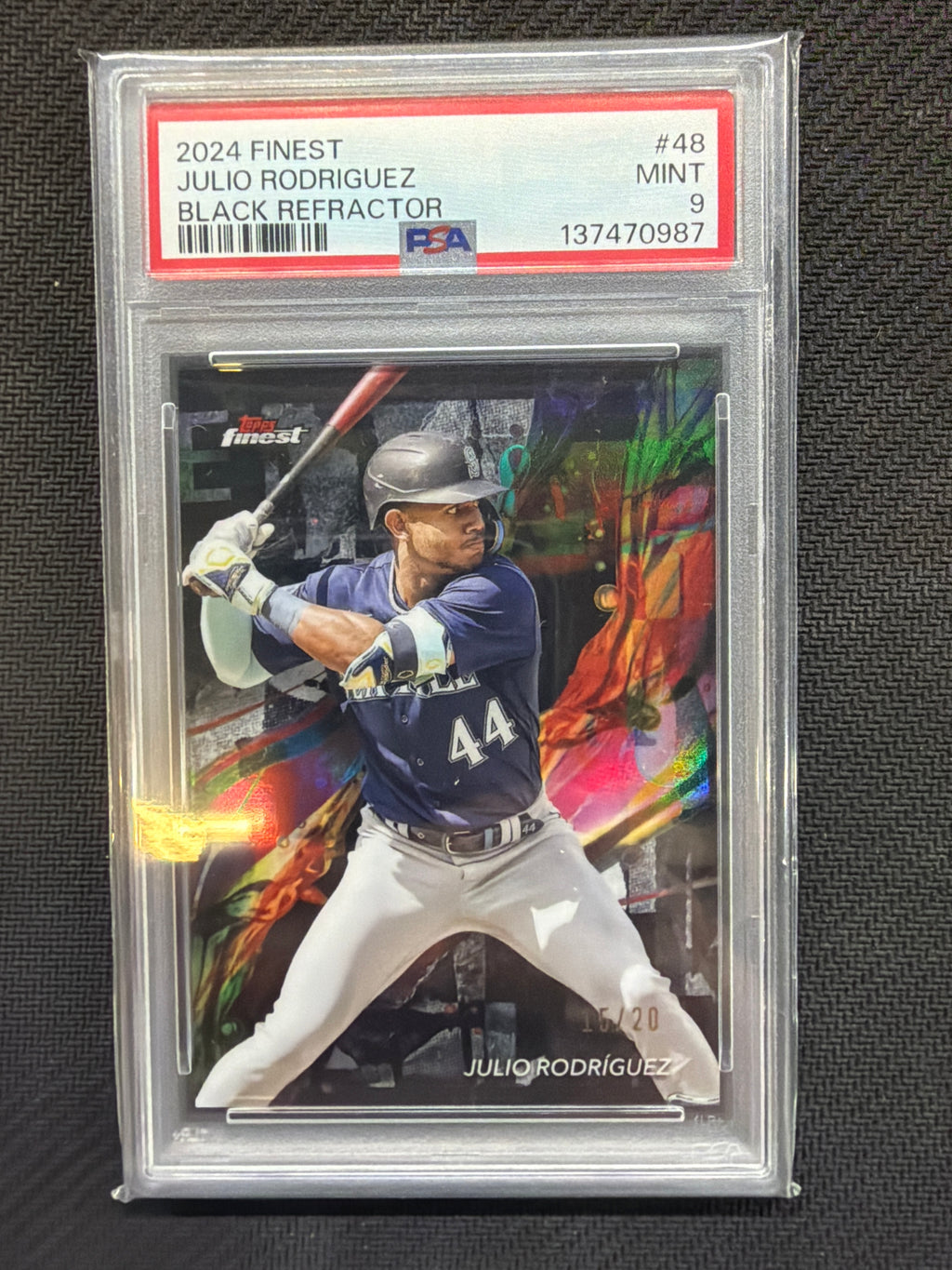 2024 Topps Finest julio Rodriguez Black /20 PSA 9 Mariners